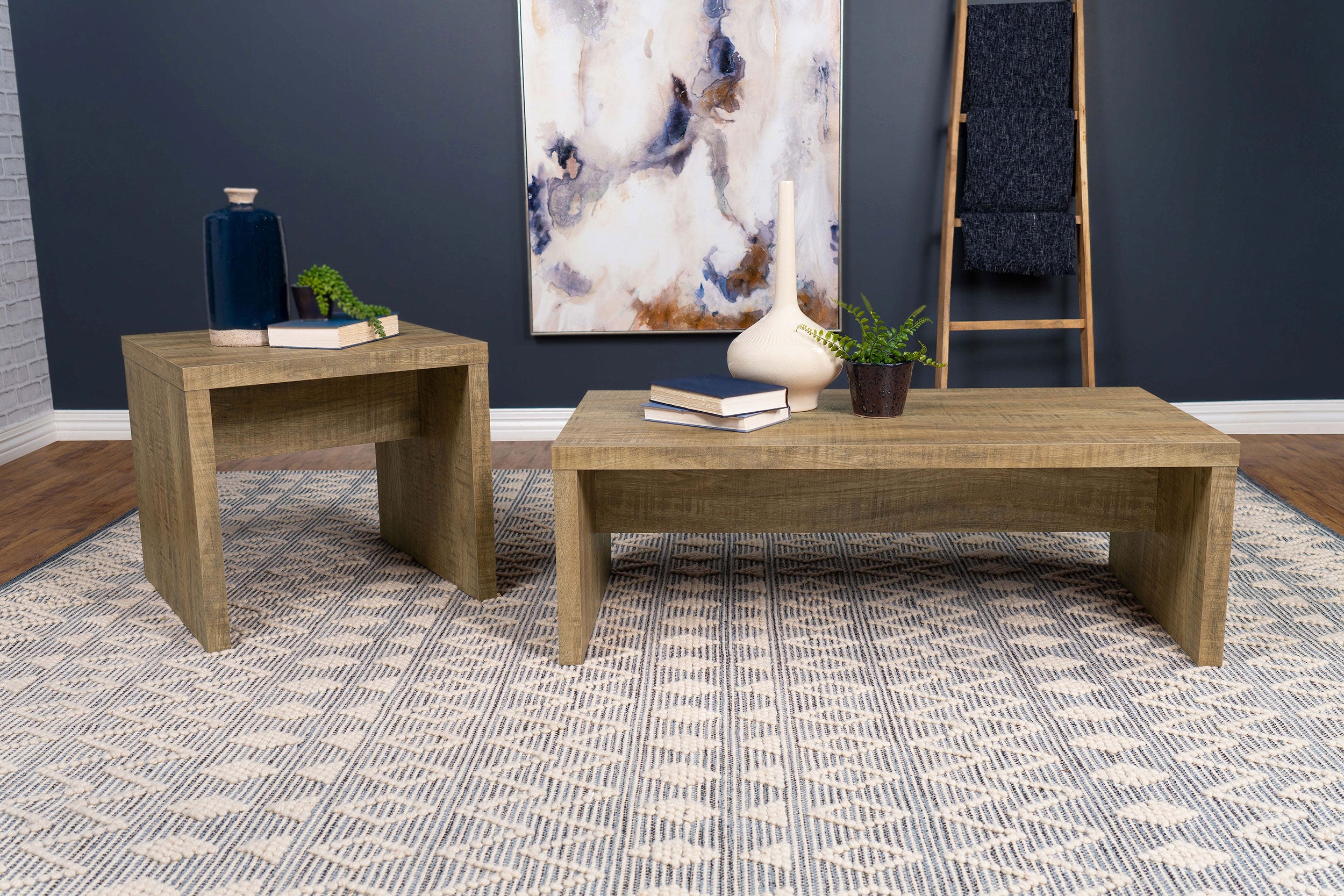 Lynette Square Engineered Wood End Table Mango-