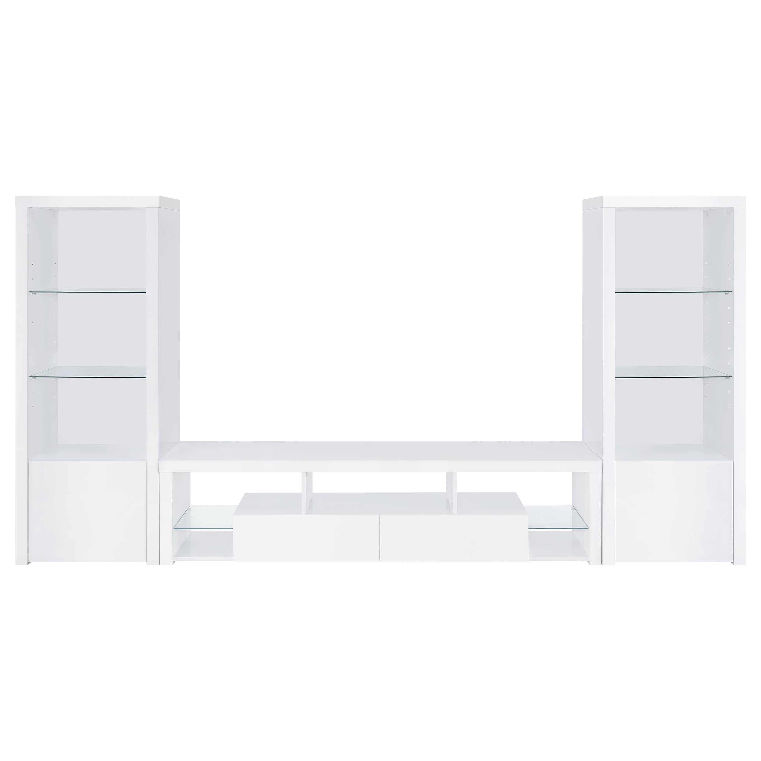 Jude 3-piece 71-inch TV Entertainment Center White High Gloss-