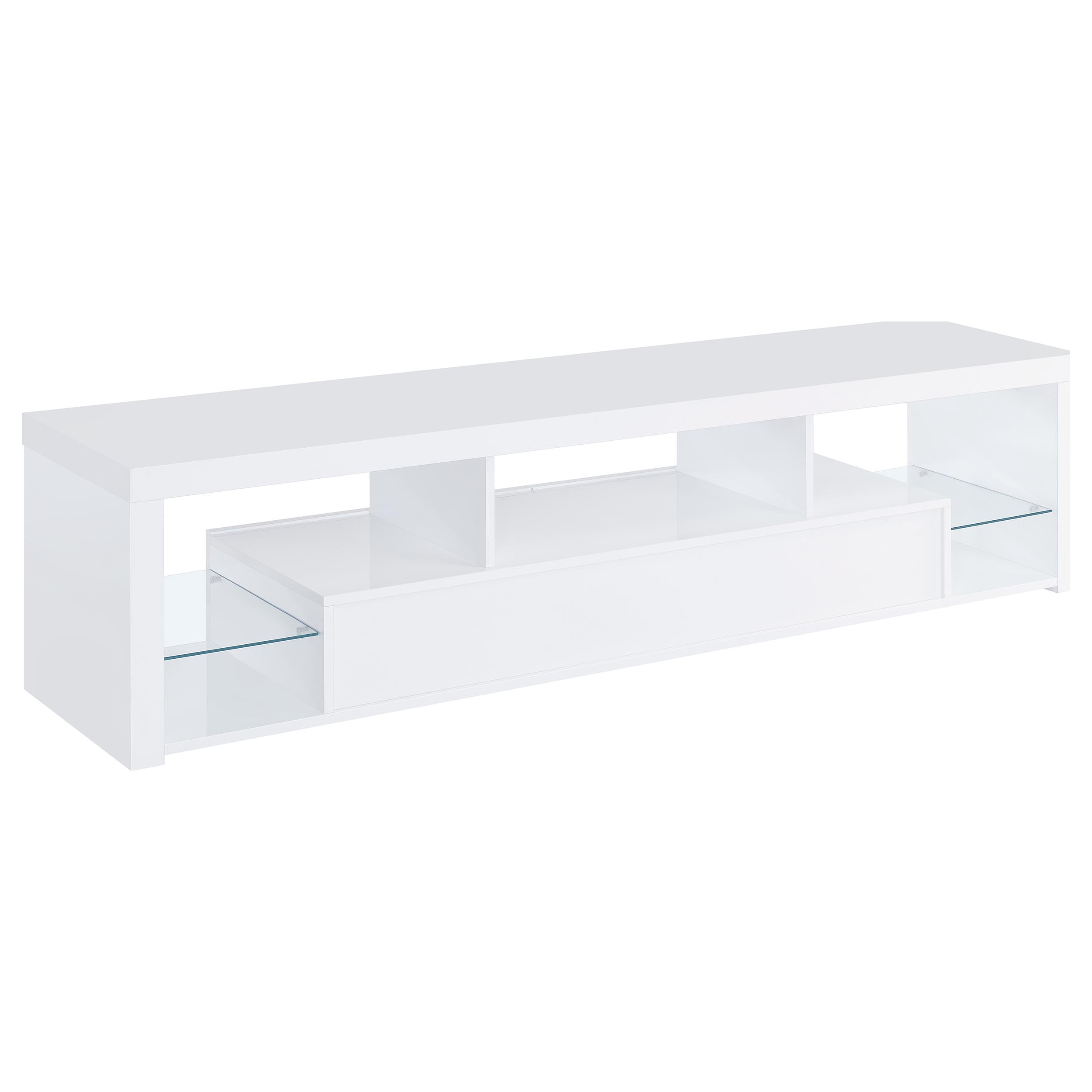 Jude 2-drawer Engineered Wood 71-inch TV Stand High Gloss White-