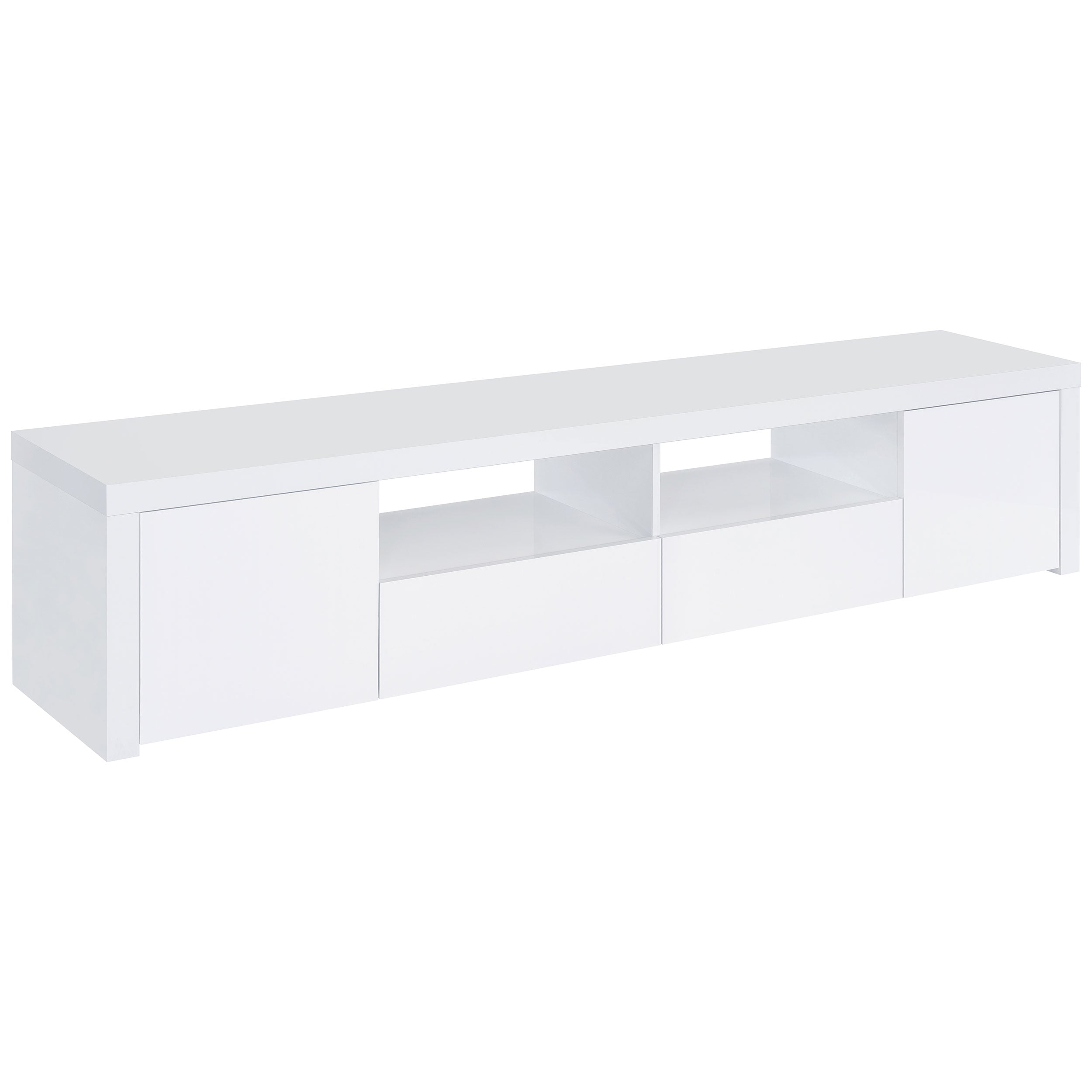 Jude 2-door Engineered Wood 79-inch TV Stand High Gloss White-