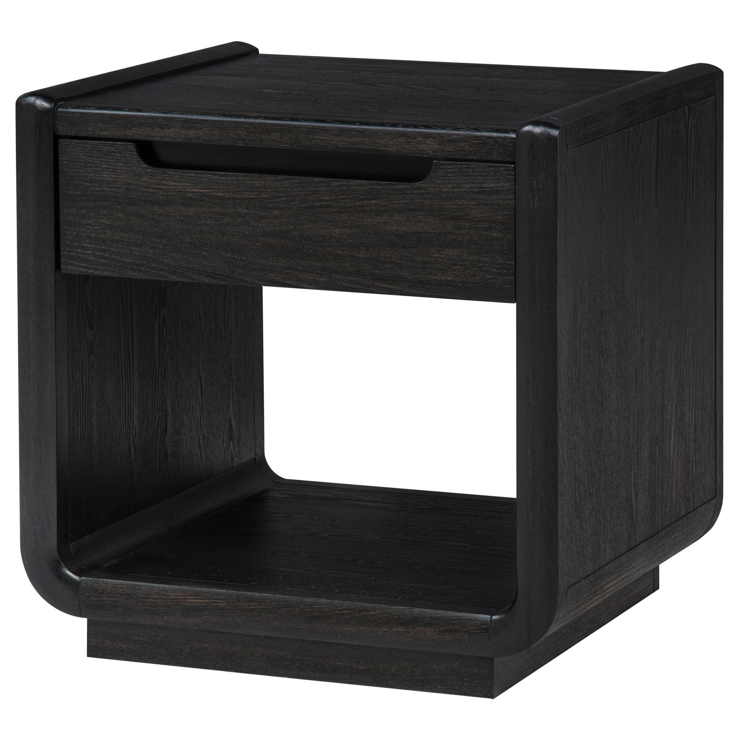 Leandro 1-drawer Wood Occasional Side End Table Burnished Black-
