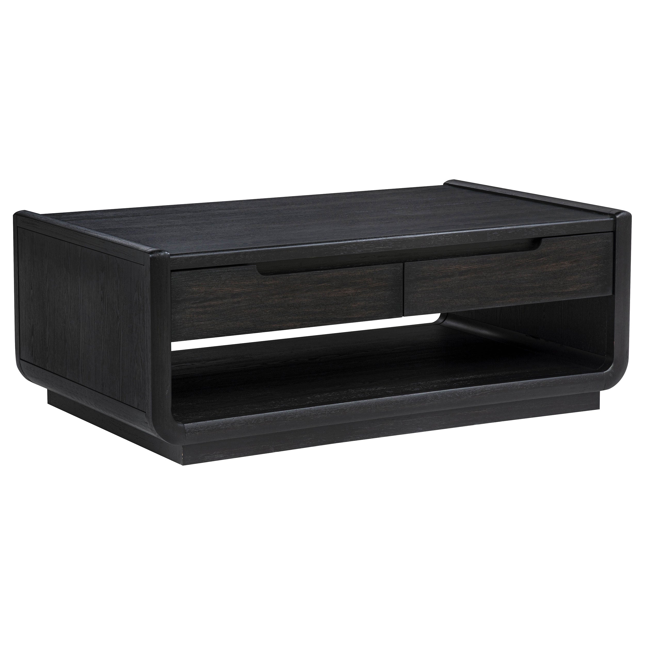 Leandro 2-drawer Wood Cocktail Coffee Table Burnished Black-