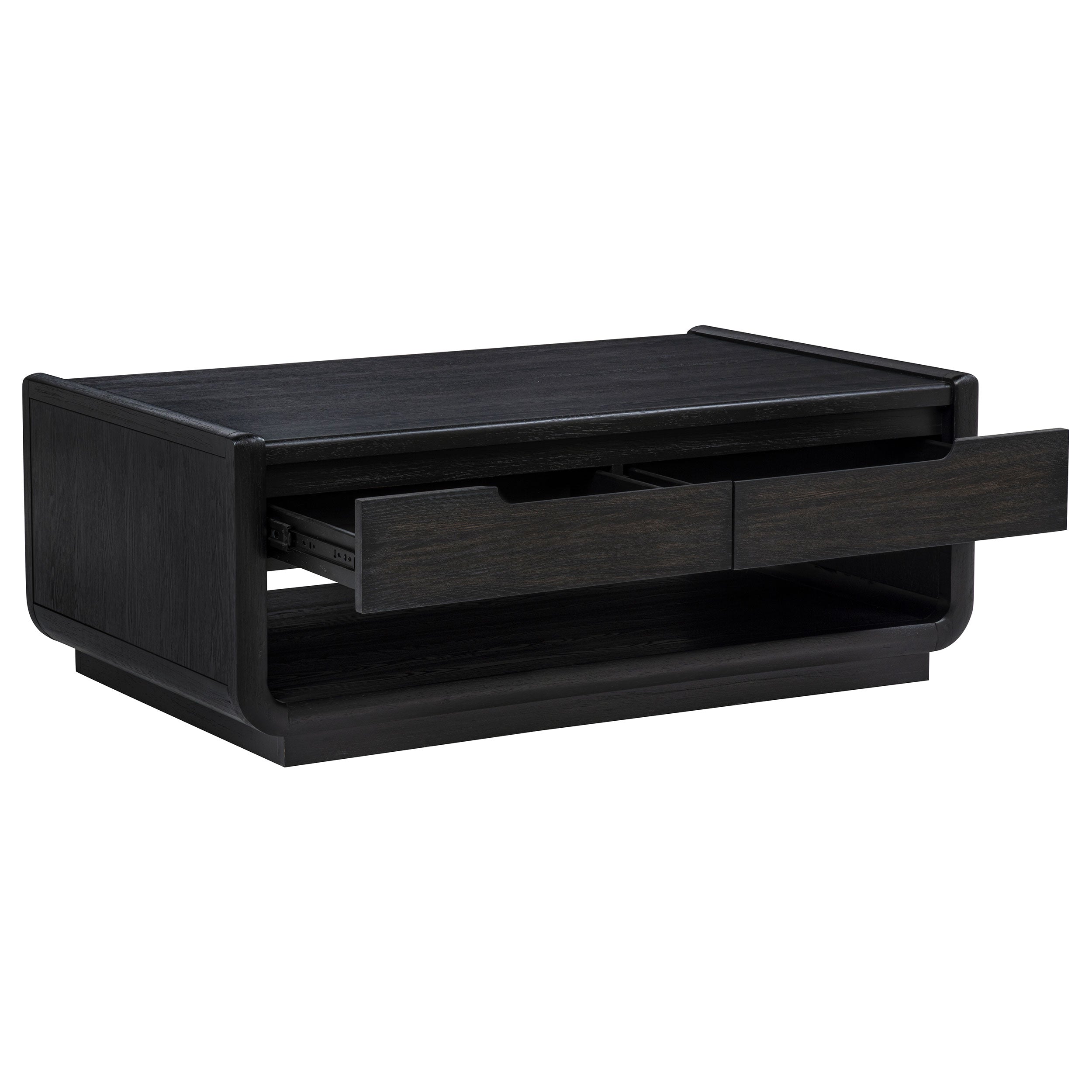 Leandro 2-drawer Wood Cocktail Coffee Table Burnished Black-