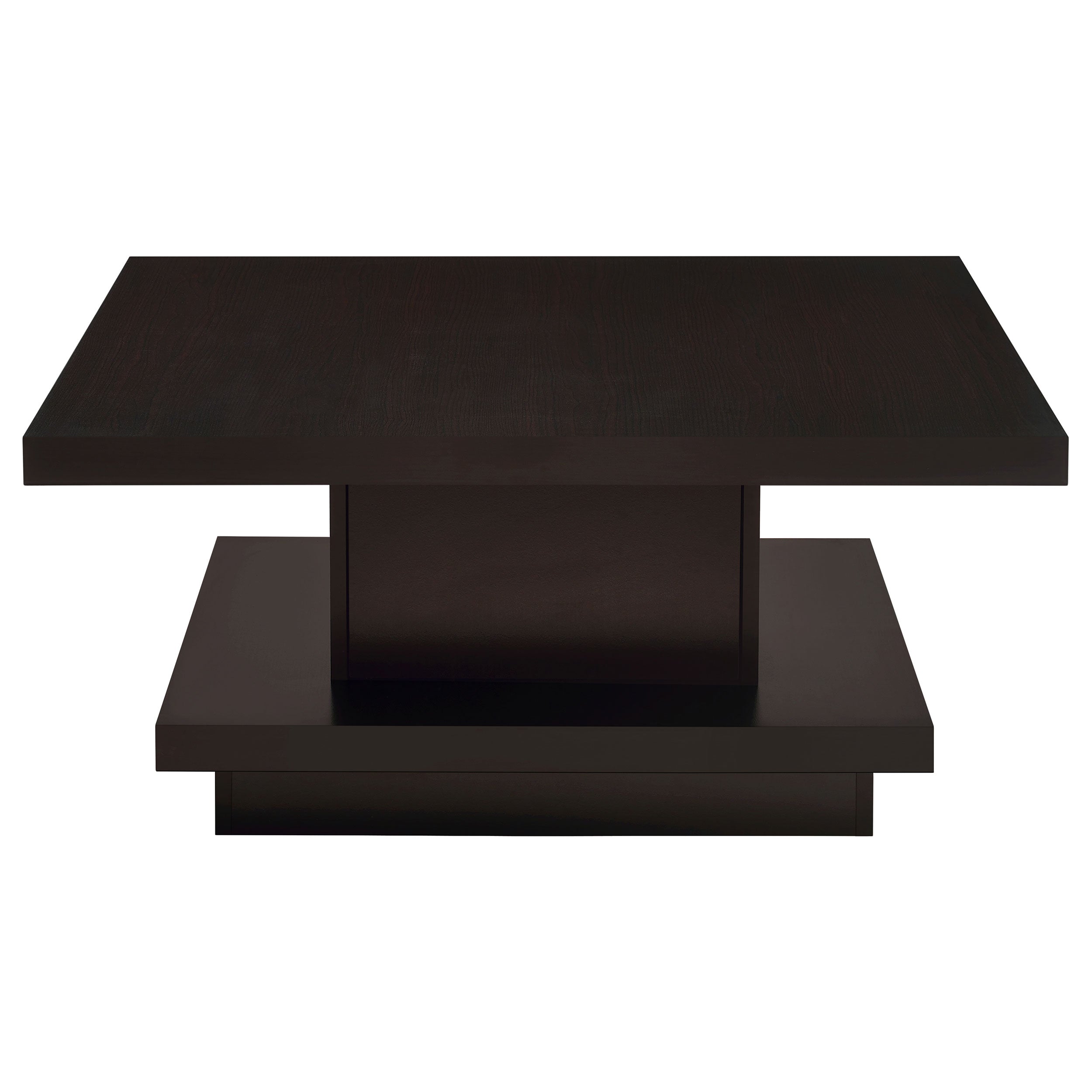 Reston Square Engineered Wood Coffee Table with Casters Cappuccino-CoasterEveryday