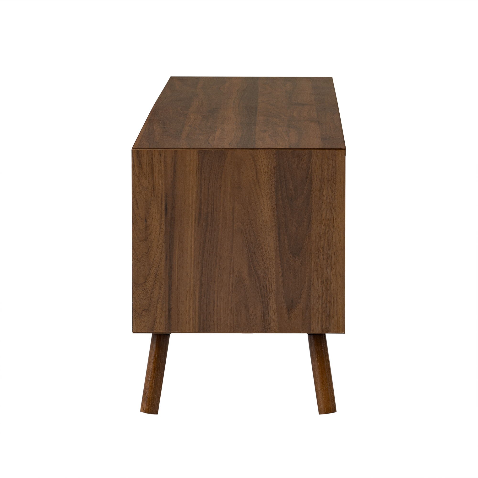 TV Stand With Soft Closing Hinges And Cable Management - Walnut