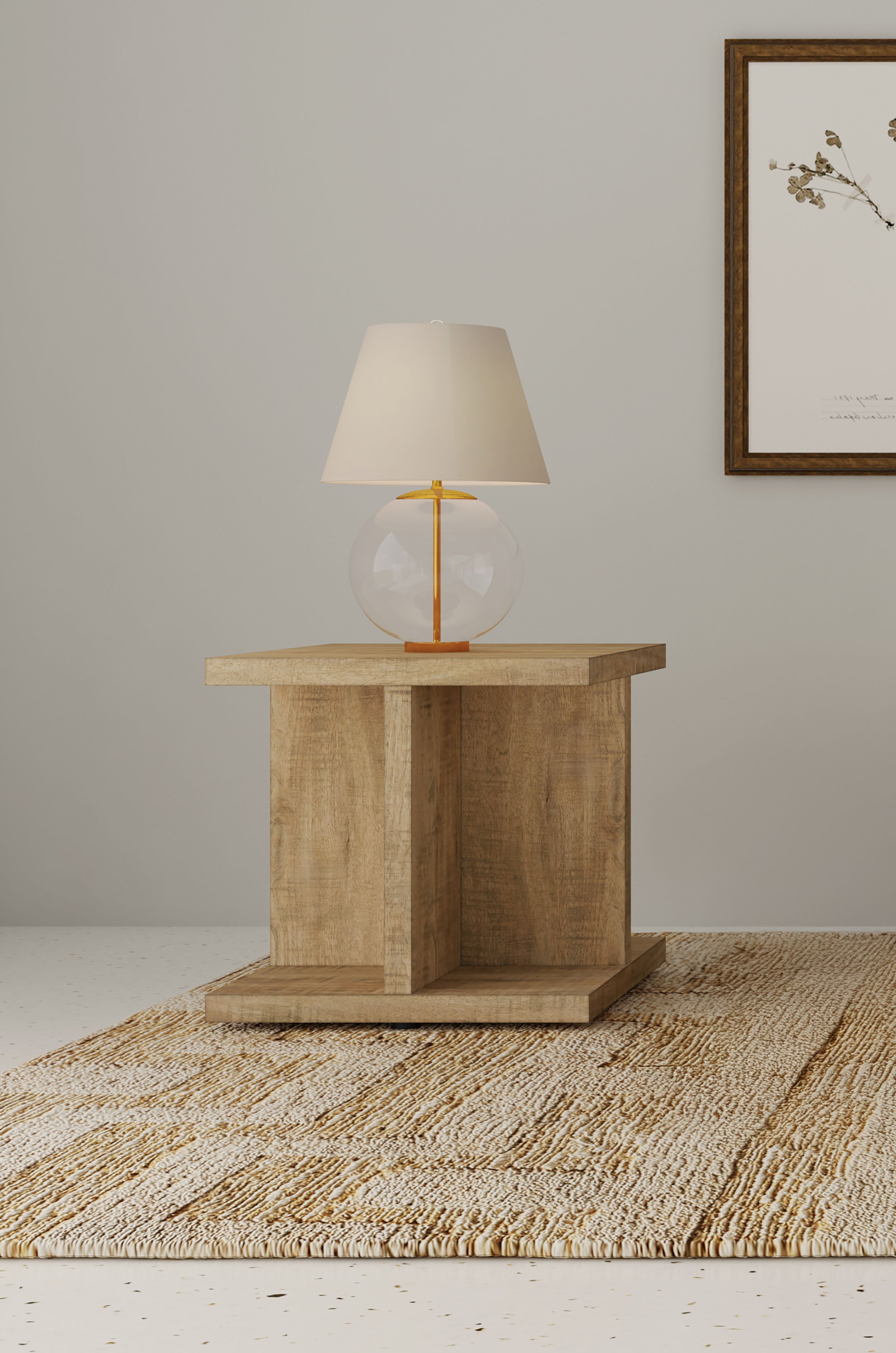 Cortona Square Engineered Wood End Side Table Mango-
