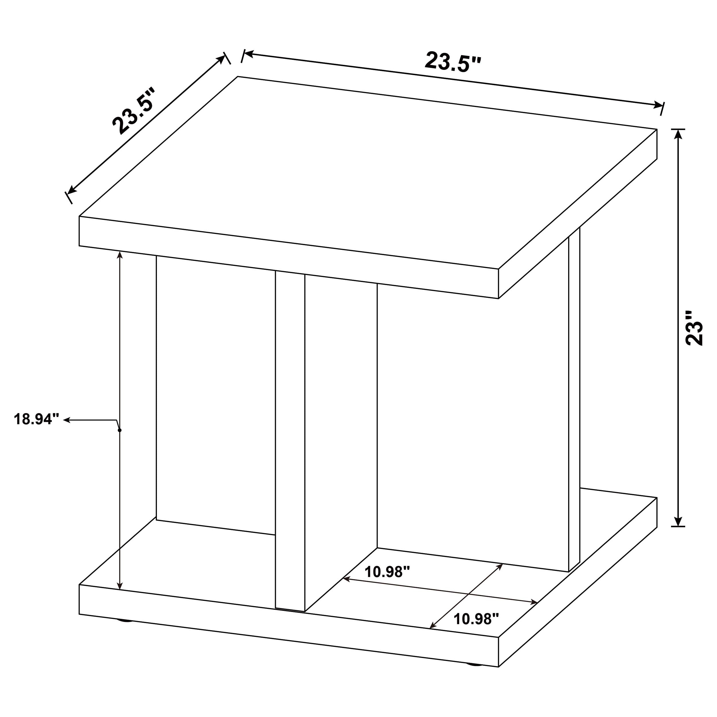 Cortona Square Engineered Wood End Side Table Mango-