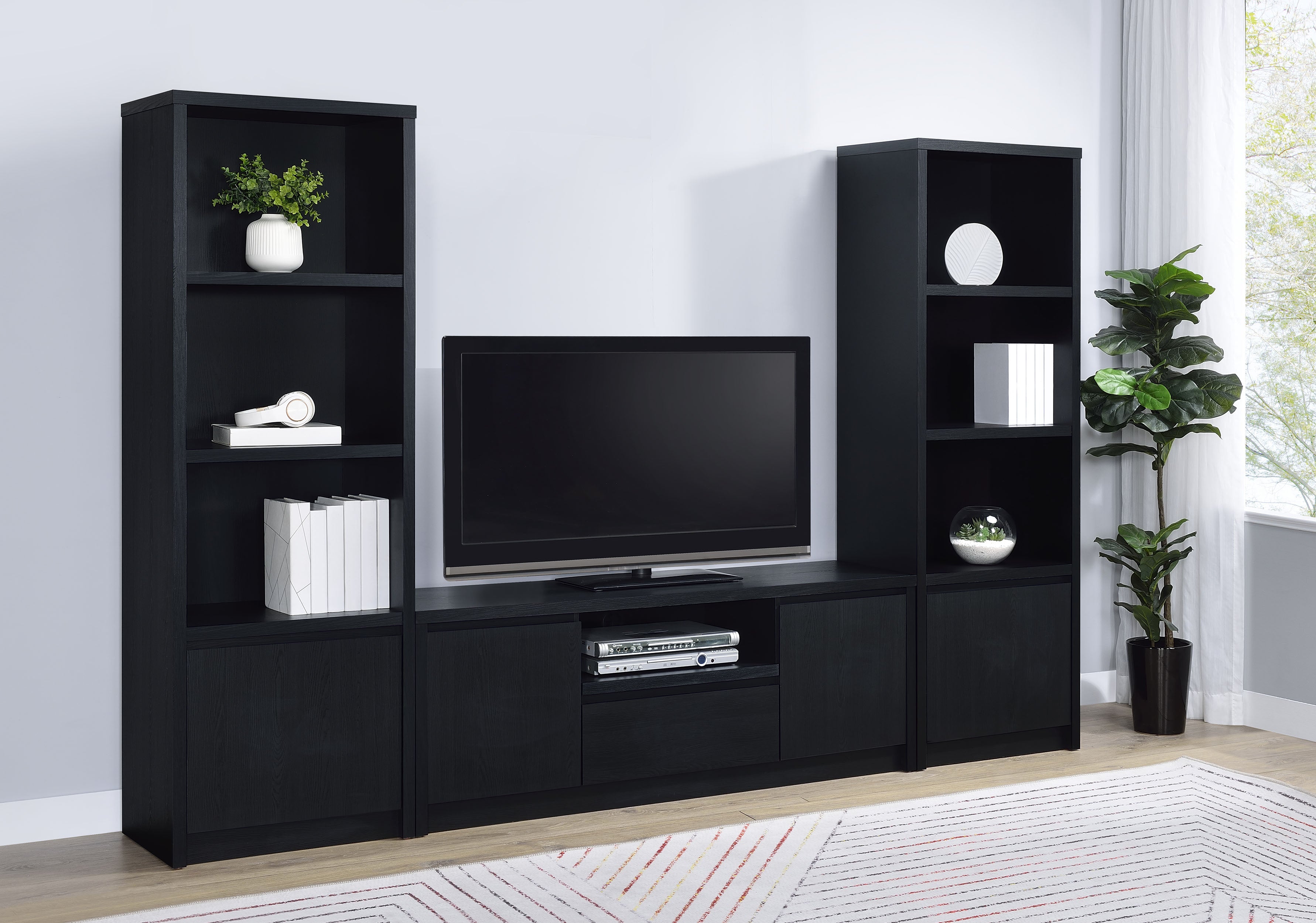 Winfield 3-piece Entertainment Center 60-inch TV Stand Black-