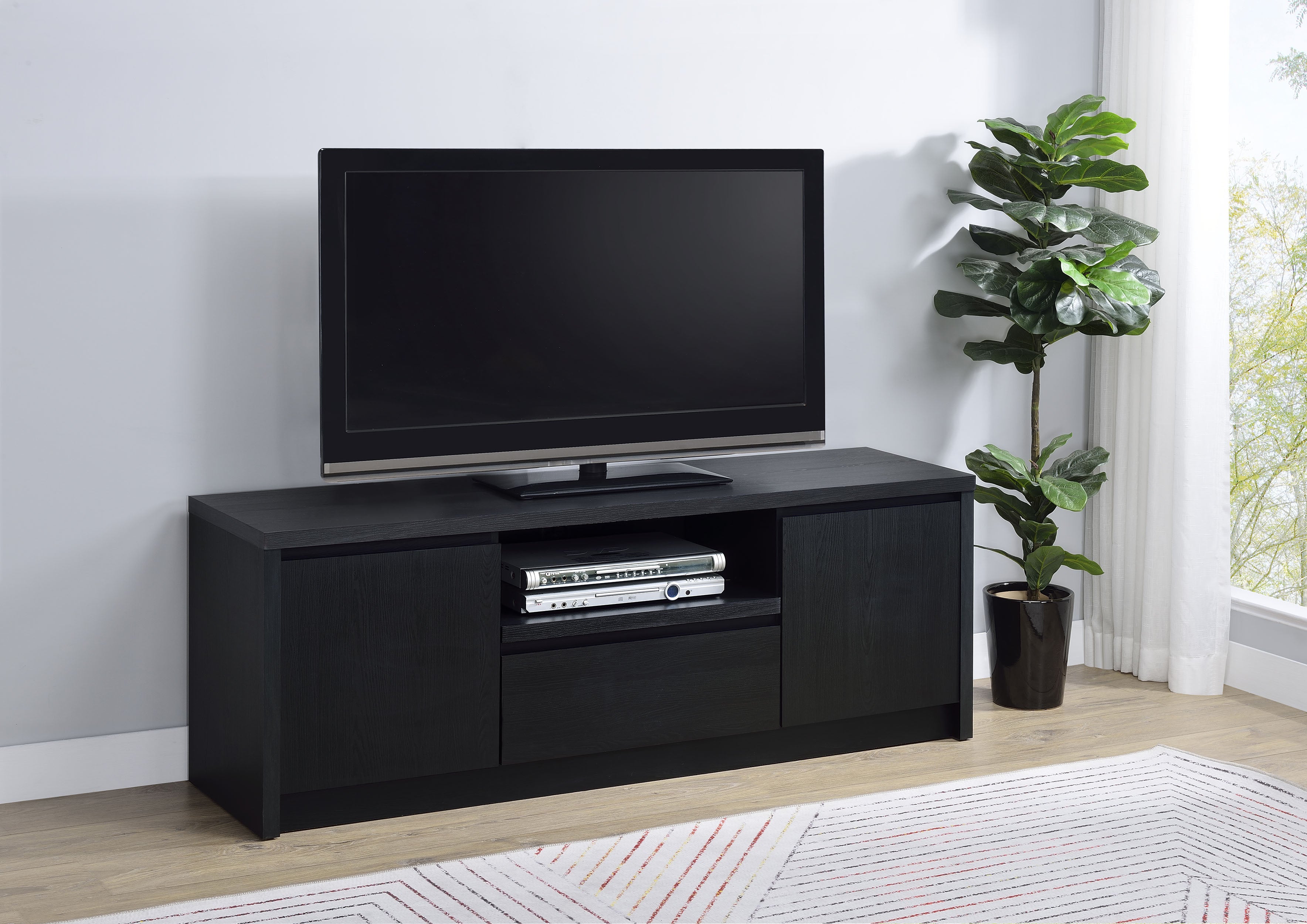 Winfield 60-inch 2-door TV Stand Media Console Black-