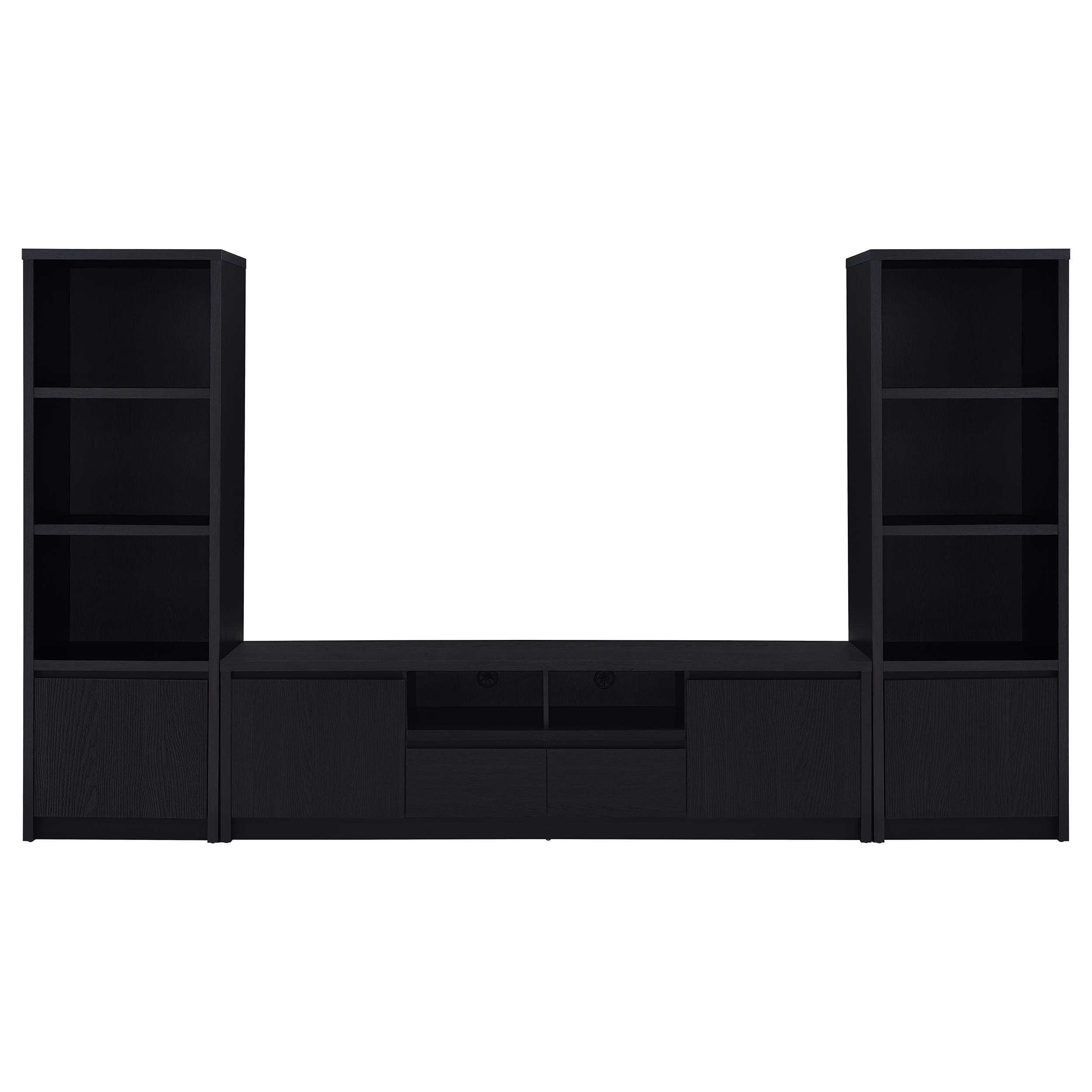 Winfield 3-piece Entertainment Center 78-inch TV Stand Black-