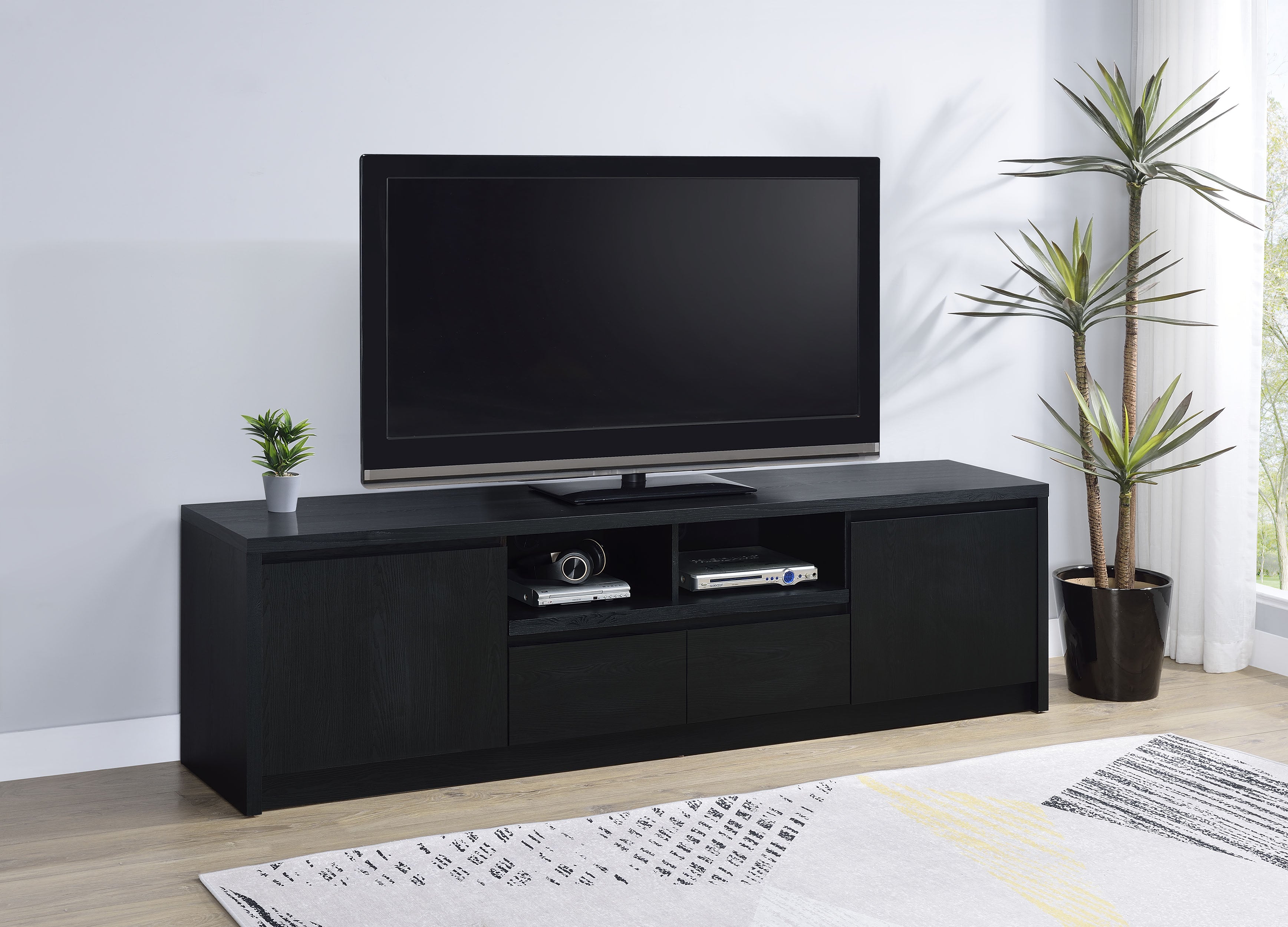 Winfield 78-inch 2-door TV Stand Media Console Black-