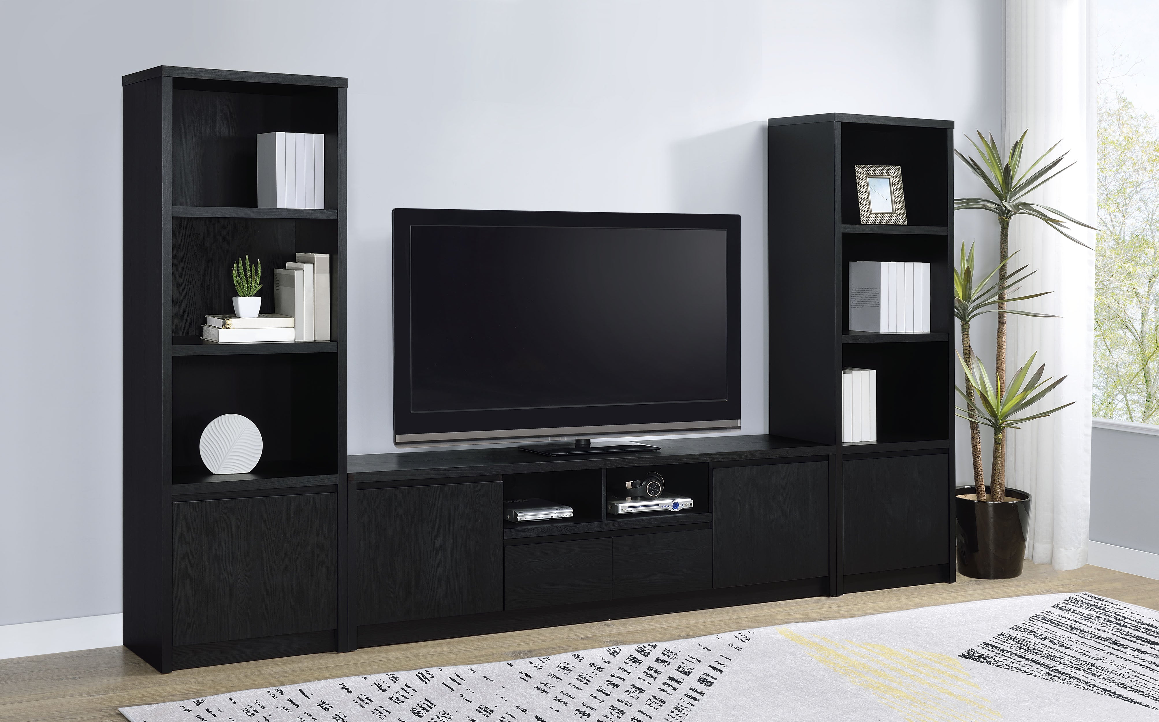 Winfield 78-inch 2-door TV Stand Media Console Black-