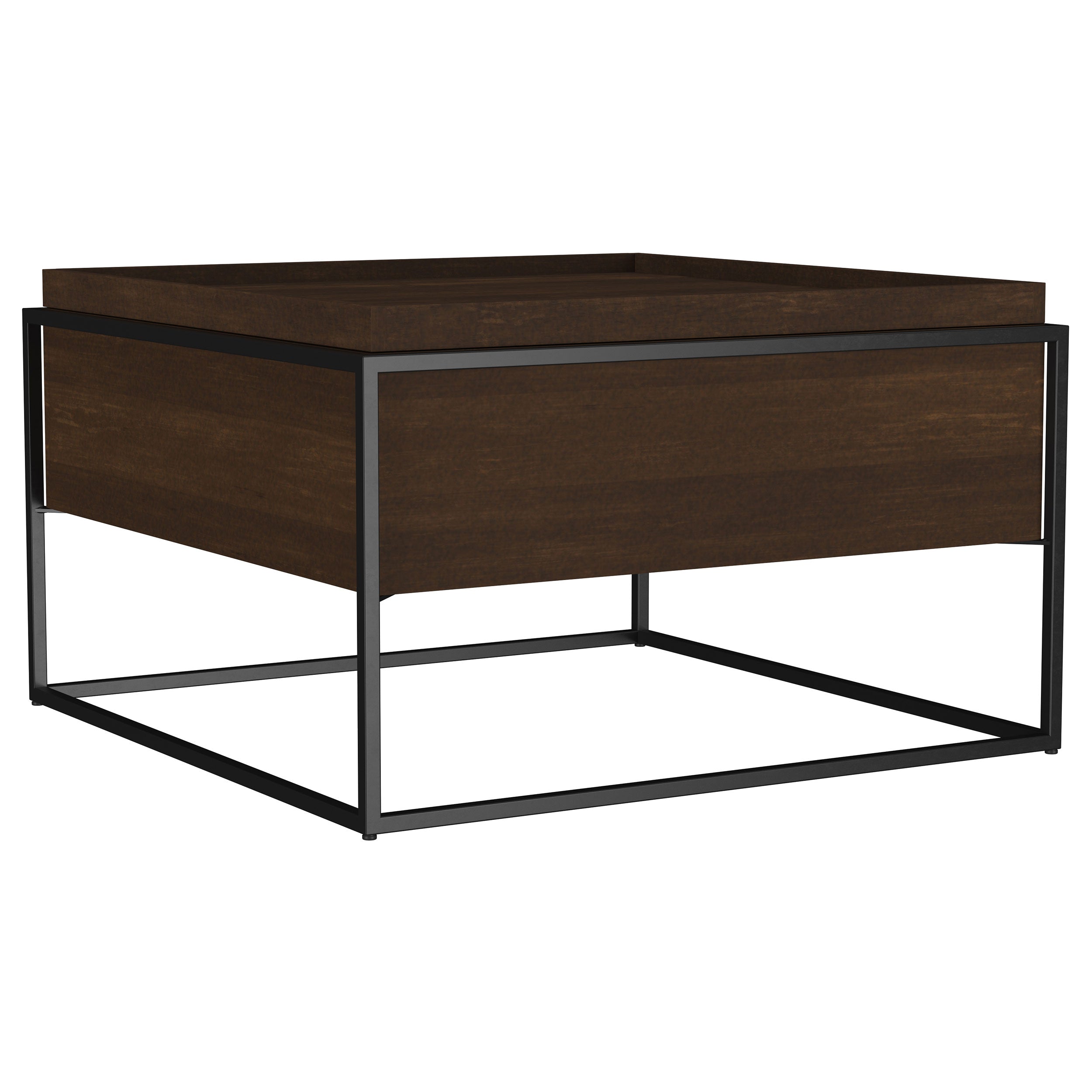 Fulton 30-inch Square Mango Wood Coffee Table Dark Brown-