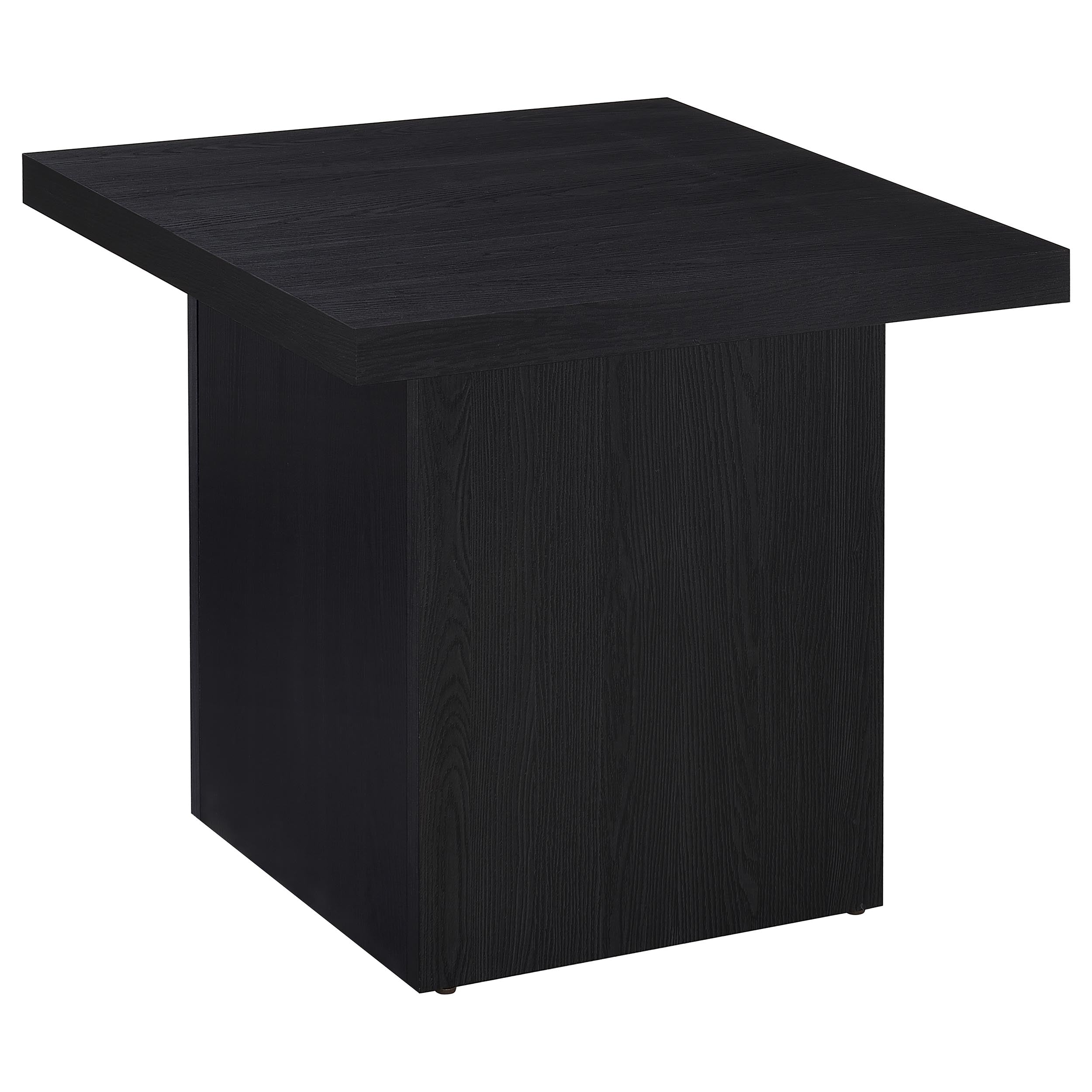 Max Square Engineered Laminate End Side Table Black-