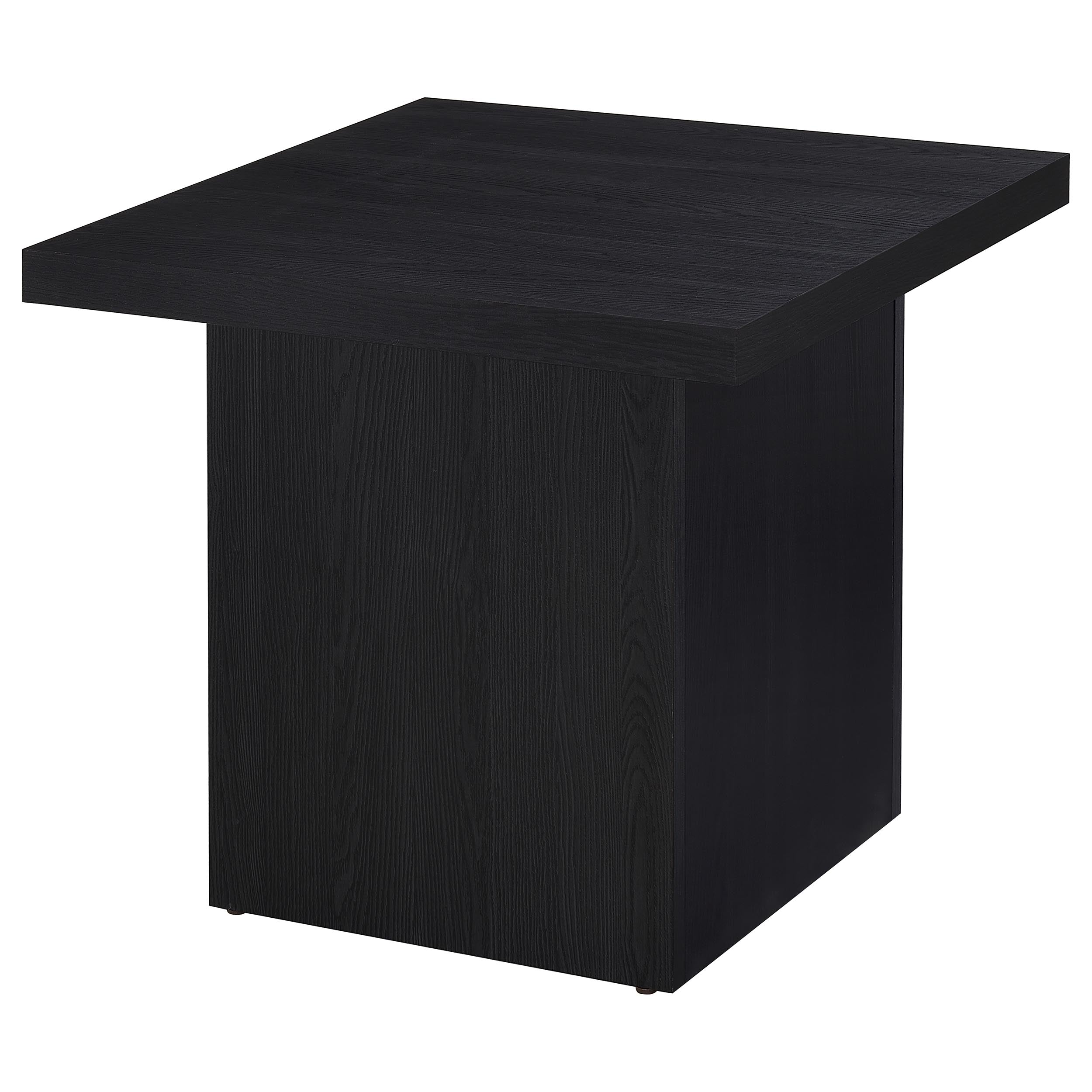 Max Square Engineered Laminate End Side Table Black-