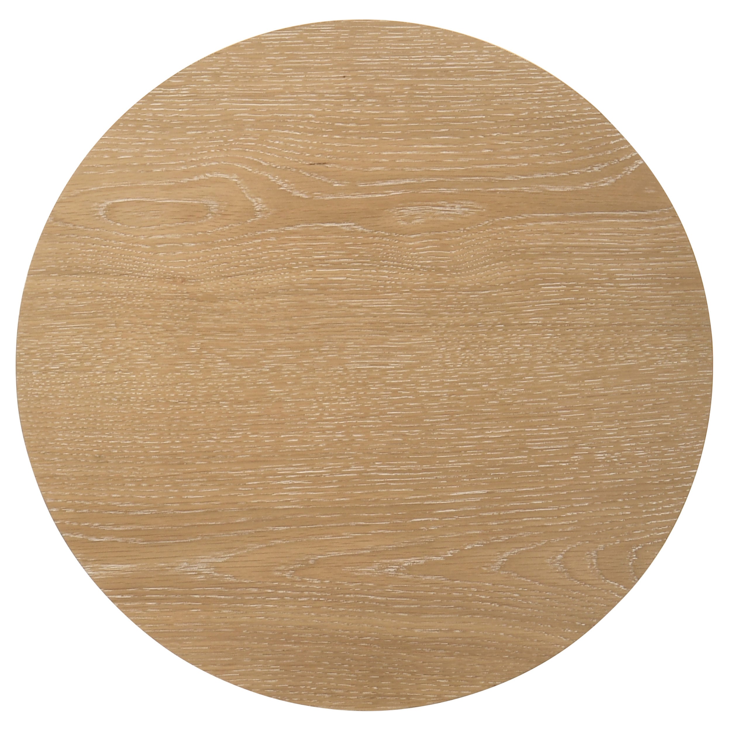 Ottowa Round Wood Side End Table with Shelf Light Oak-