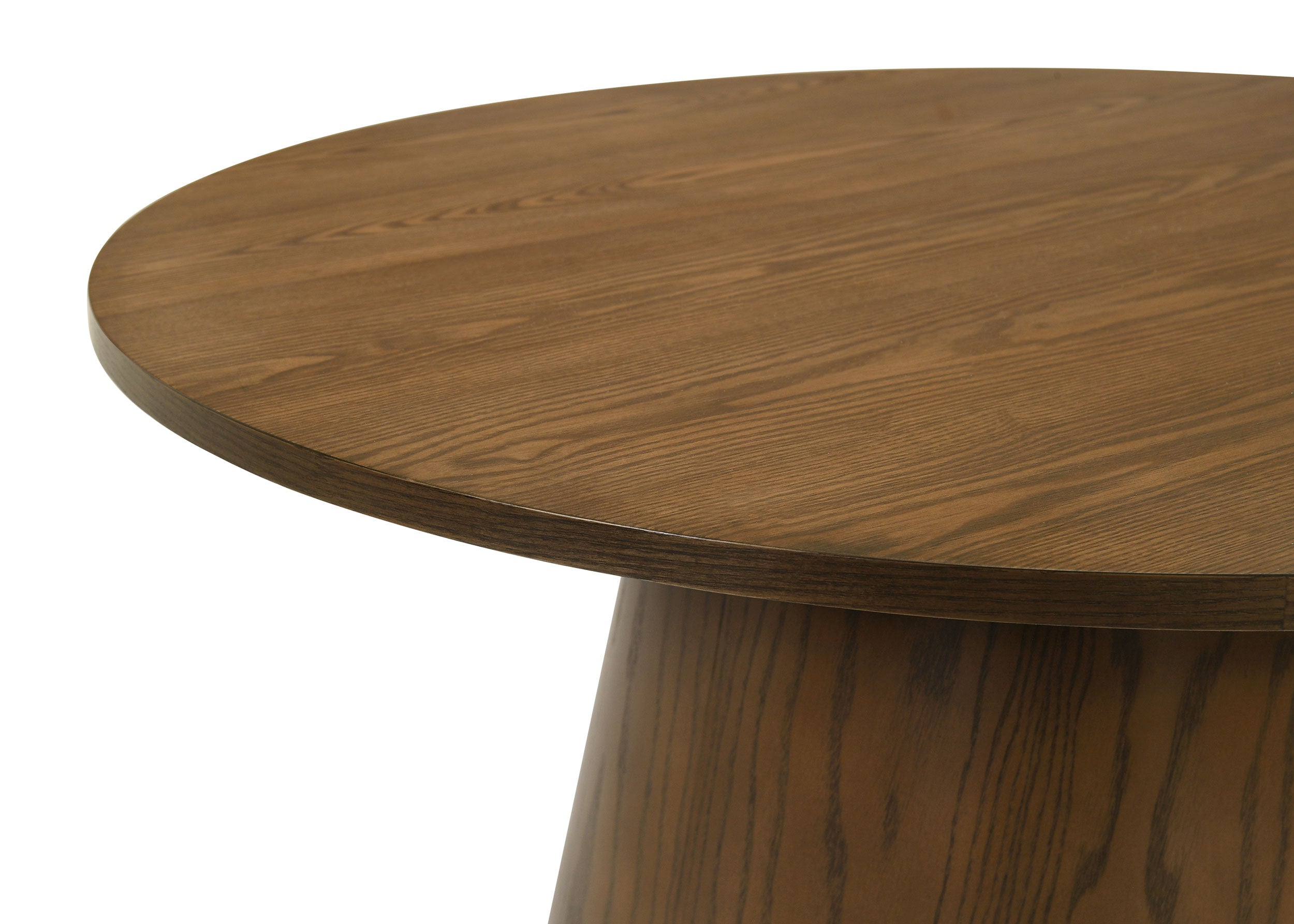Franklin Round Wood Pedestal Side End Table Dark Brown-