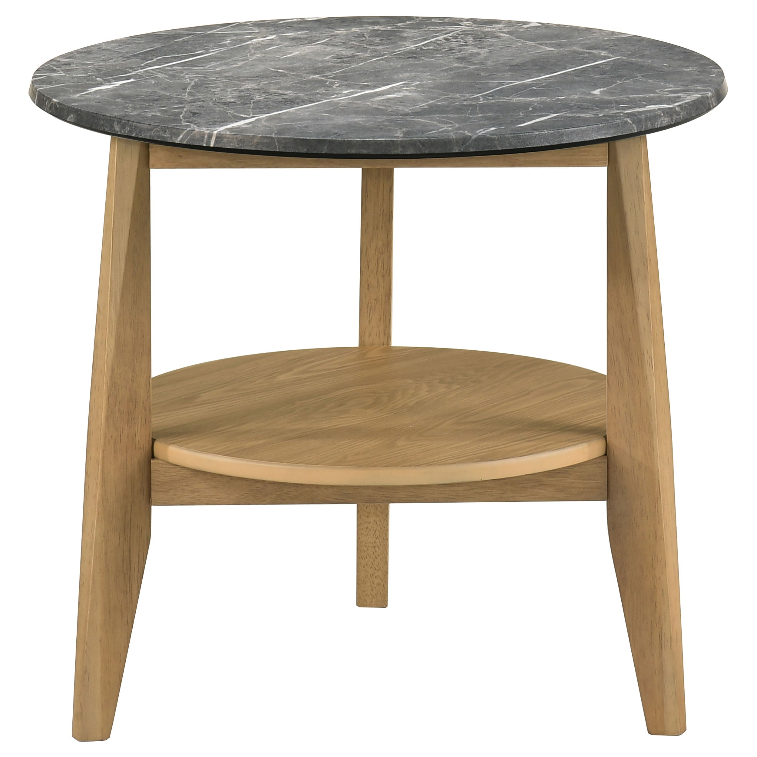 Bradley Round SmartTop End Side Table Grey and Natural-