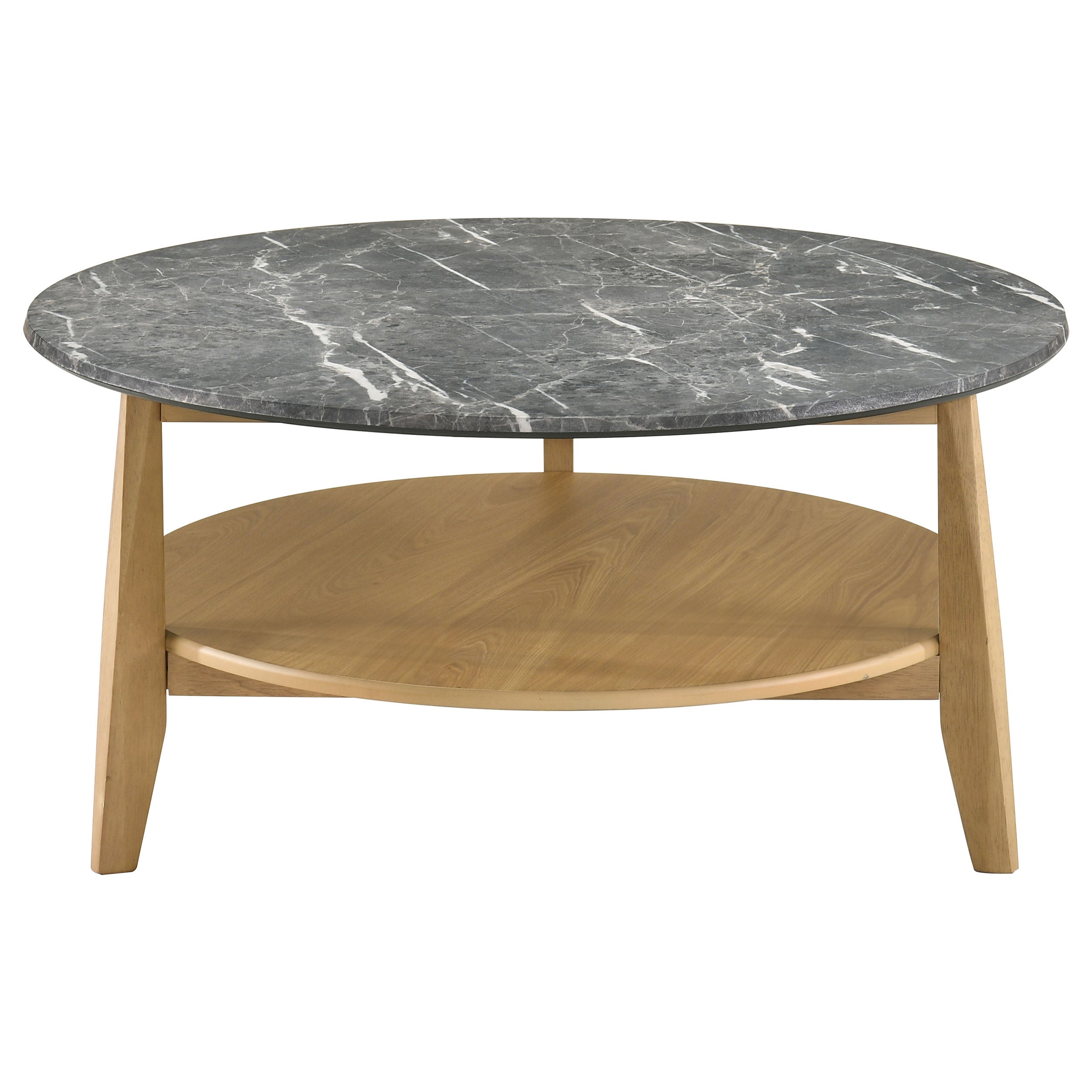 Bradley Round SmartTop Cocktail Coffee Table Grey and Natural-