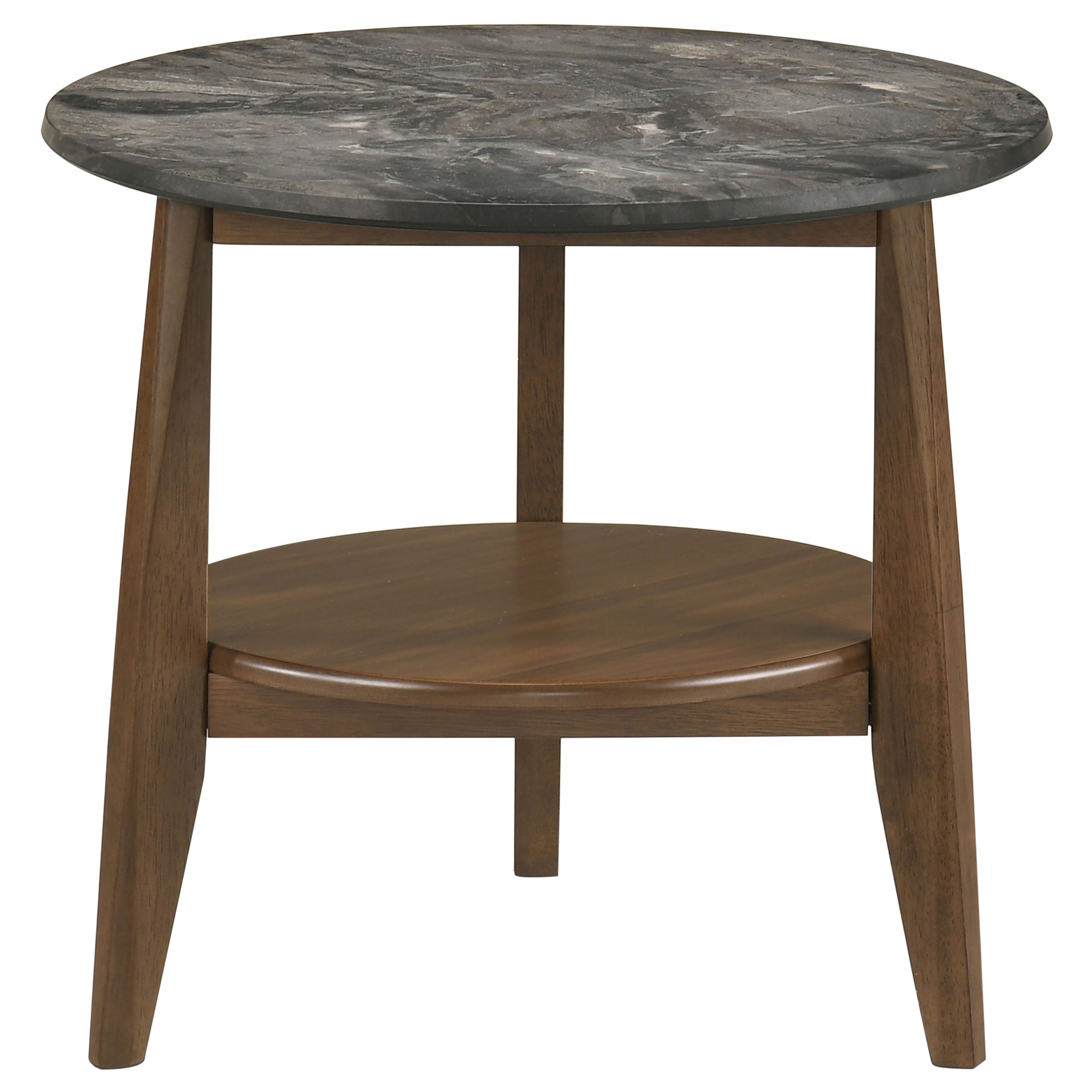 Bradley Round SmartTop End Side Table Smokey Grey and Brown-