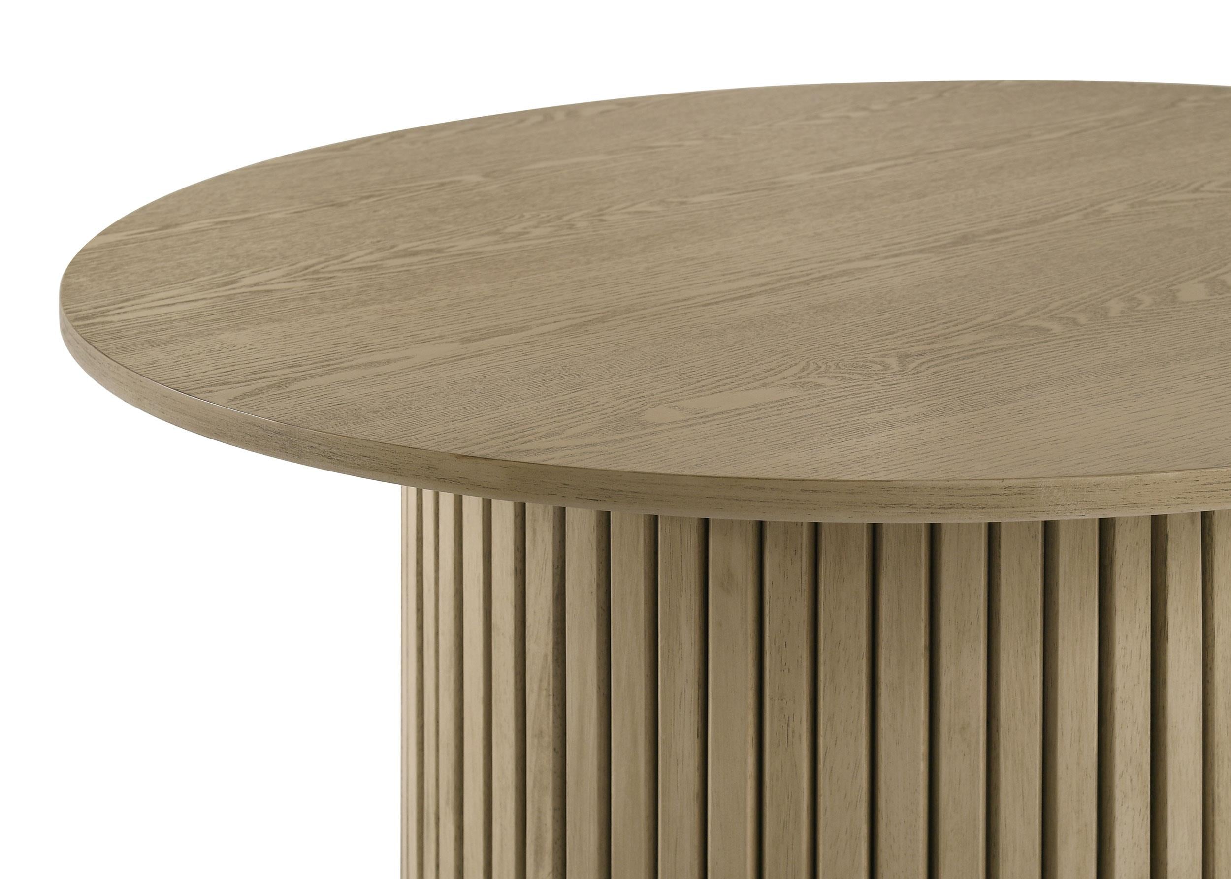 Hamlyn Round Fluted Occasional Cocktail Coffee Table Natural Oak-