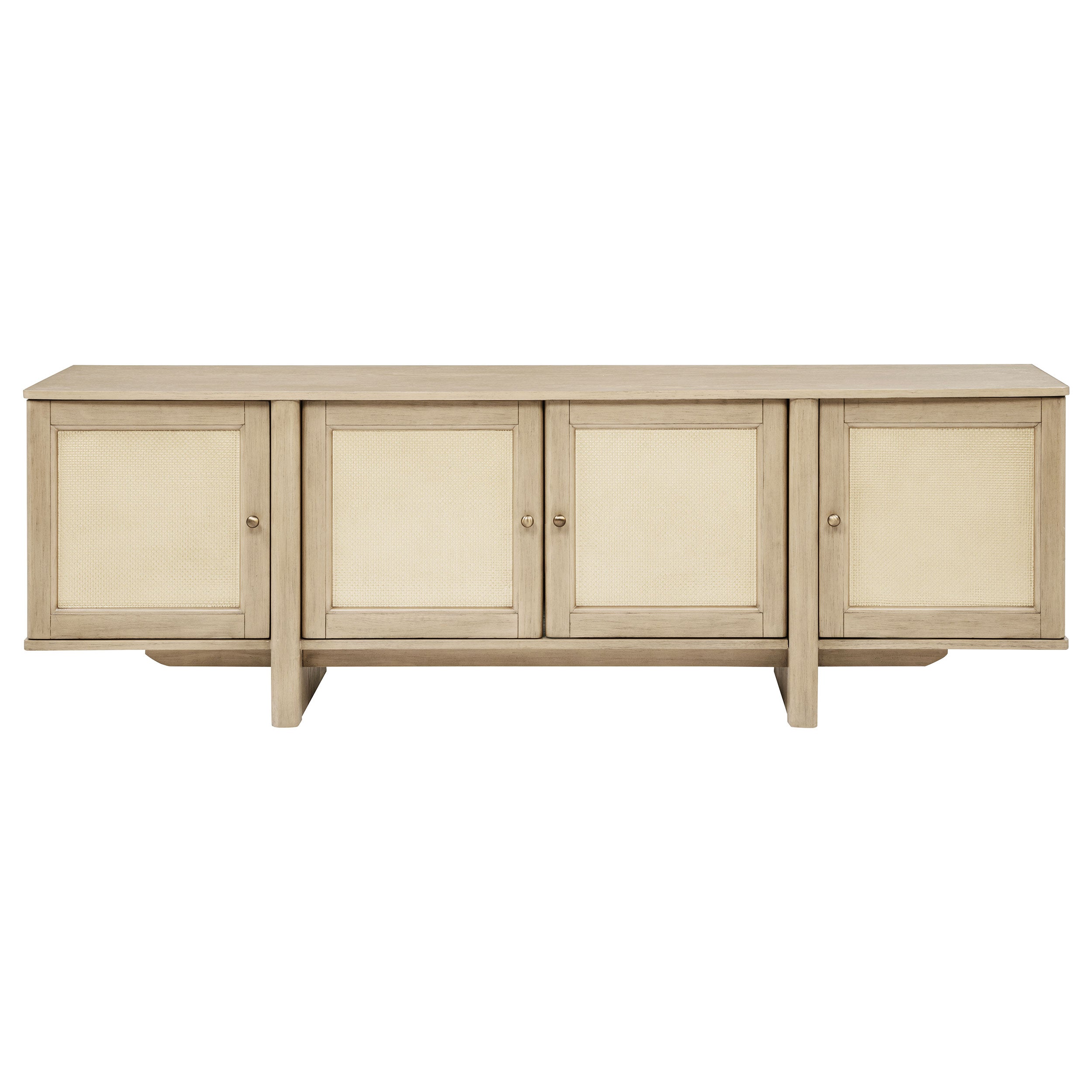 Kailani 79-inch 4-door Cane TV Stand Media Console Beige Oak-