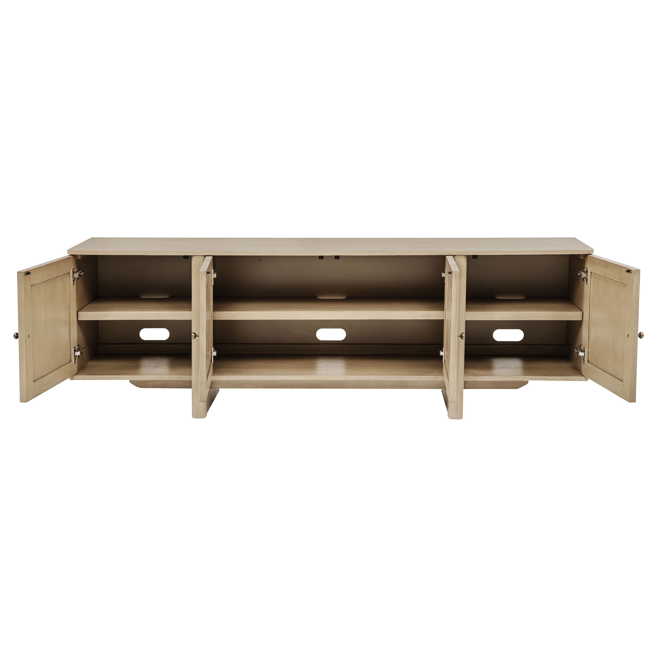 Kailani 79-inch 4-door Cane TV Stand Media Console Beige Oak-