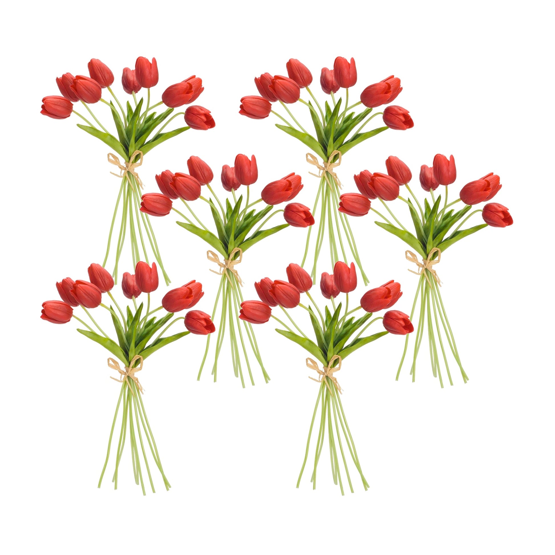 Spring-Red-Tulip-Bundle-(Set-of-6)-Artificial-Flowering-Plants