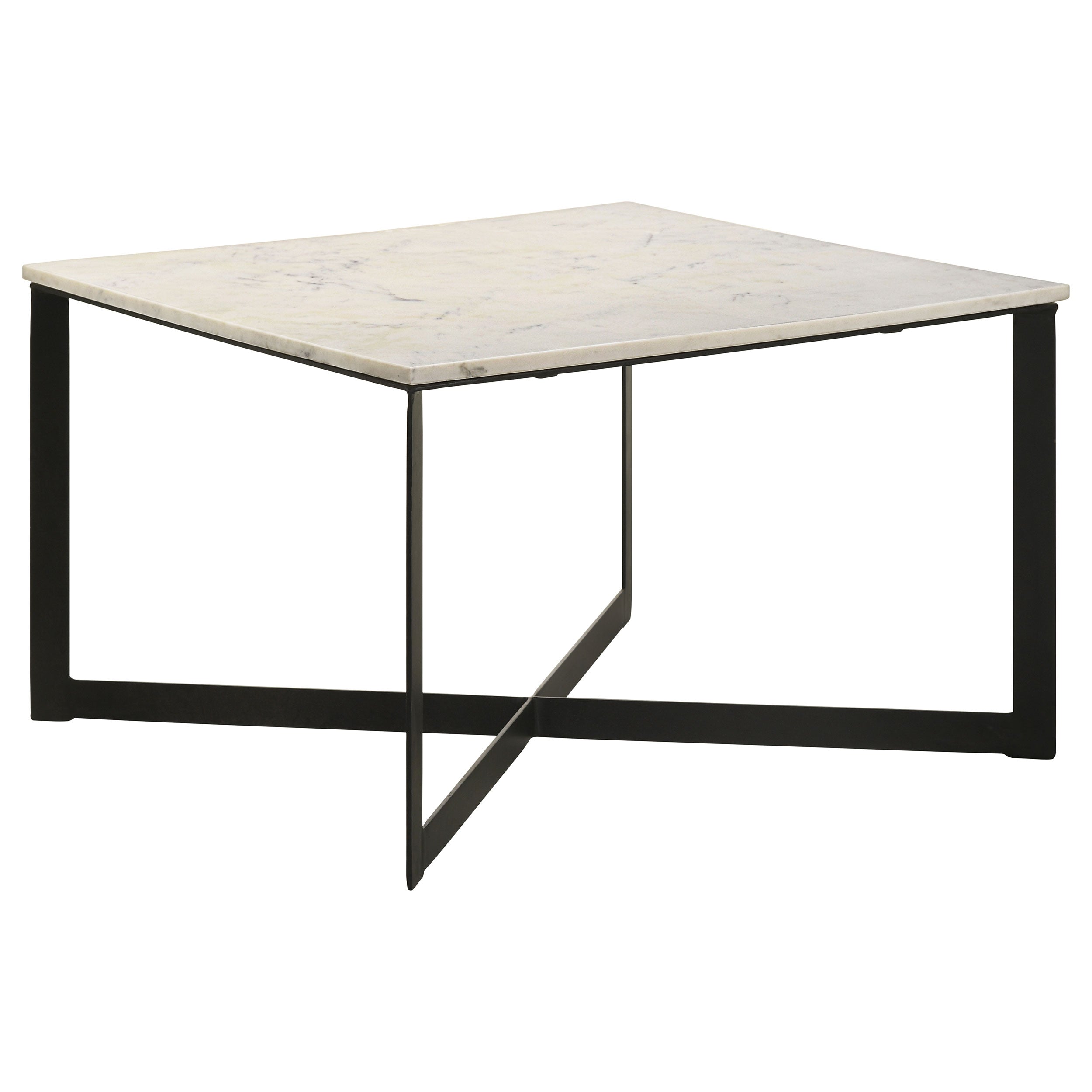 Tobin Square Marble Top Coffee Table White and Black-