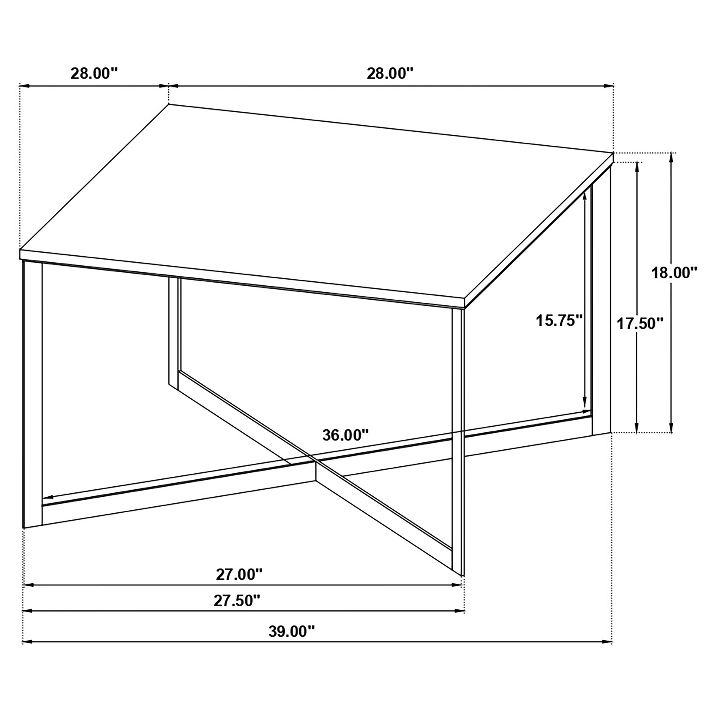Tobin Square Marble Top Coffee Table White and Black-