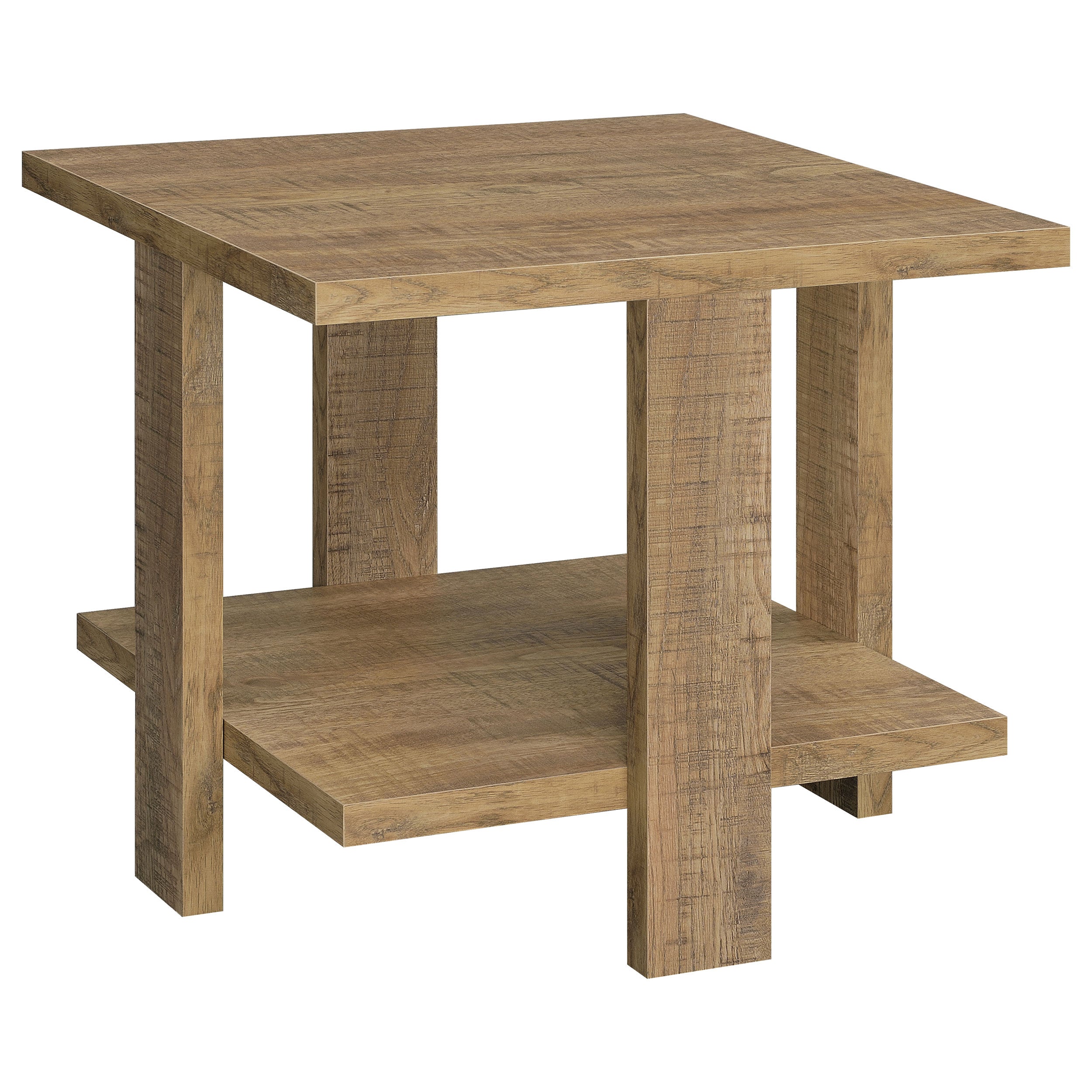 Dawn Square Engineered Wood End Table Mango Brown-