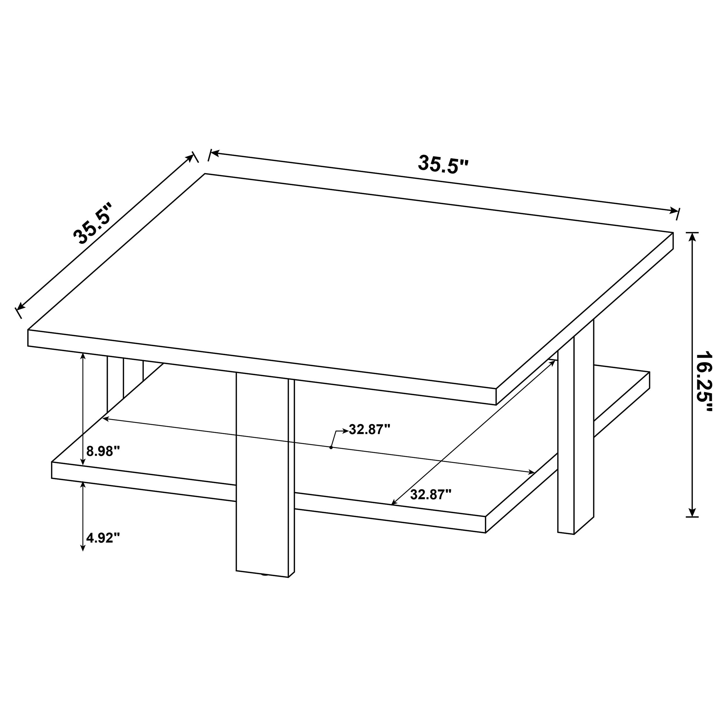 Dawn Square Engineered Wood Coffee Table Mango Brown-