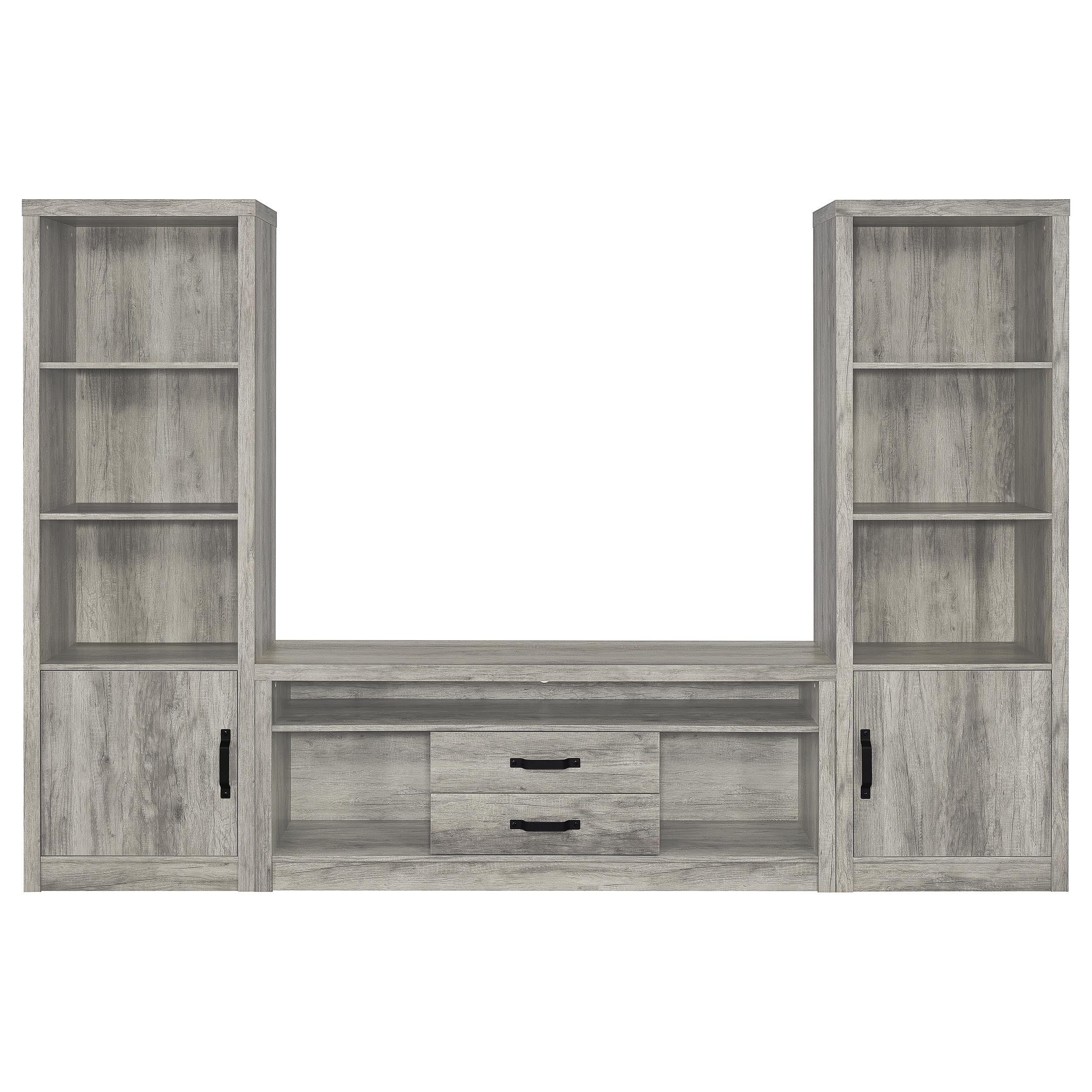 Burke 4-shelf Engineered Wood Media Tower Grey Driftwood-
