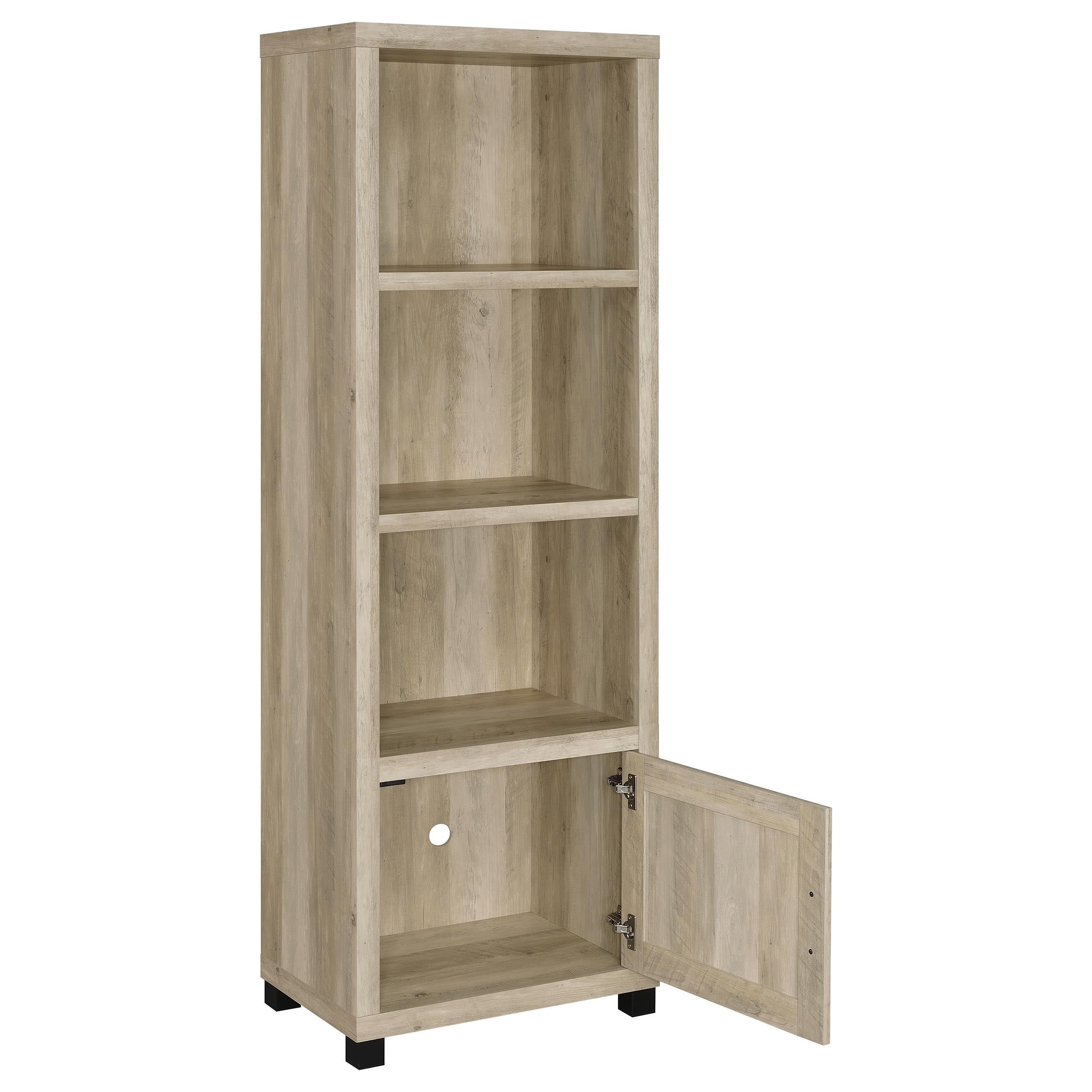 Sachin 3-shelf Engineered Wood Media Tower Distressed Pine-