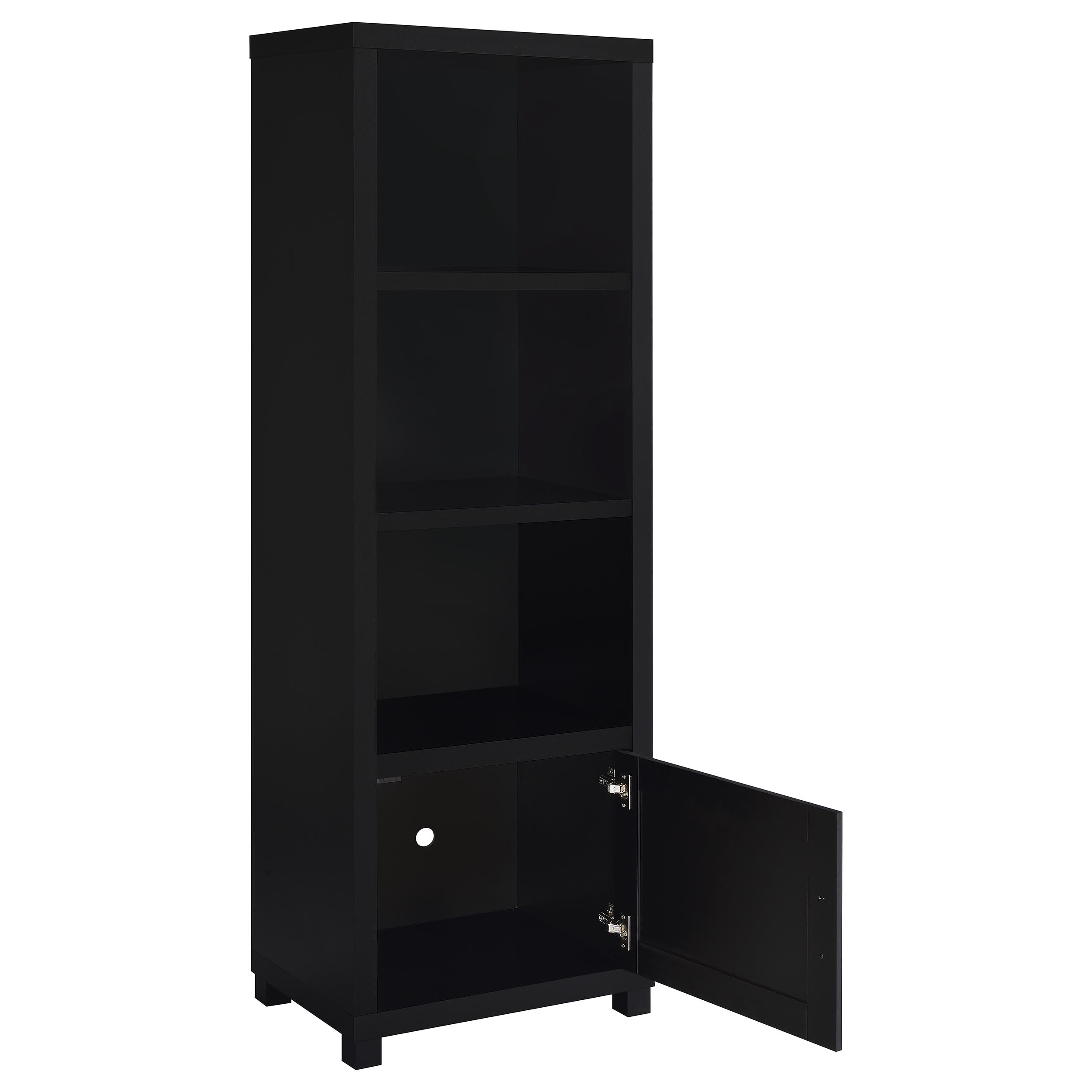 Jupiter 3-shelf Engineered Wood Media Tower Black-