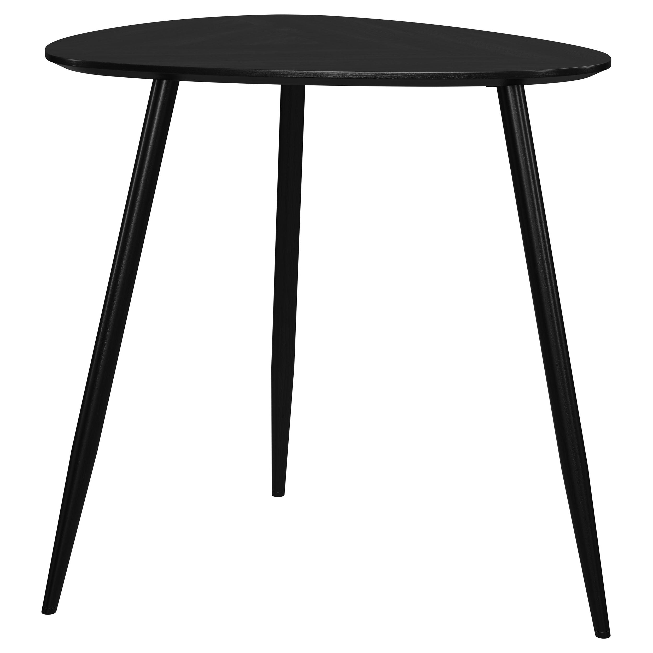 Odessa Triangular Solid Wood End Table Black-