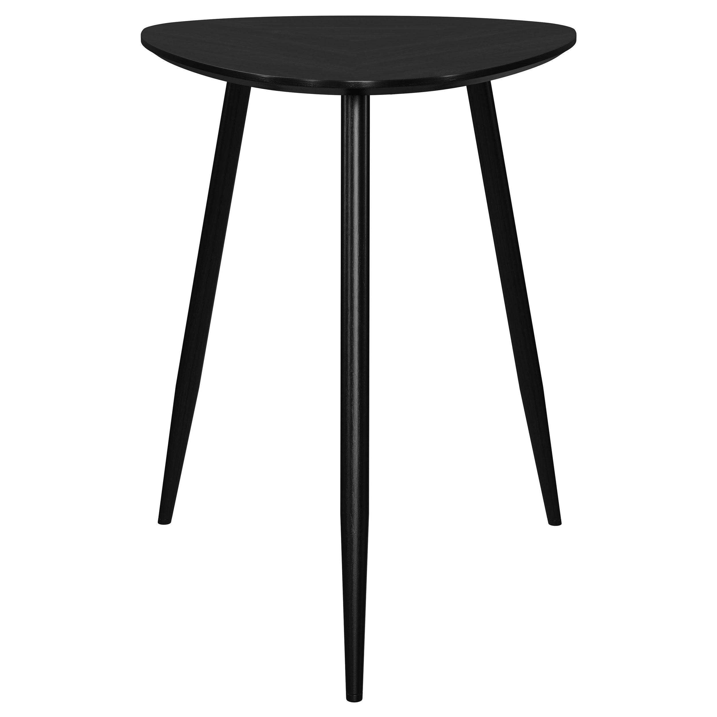 Odessa Triangular Solid Wood End Table Black-