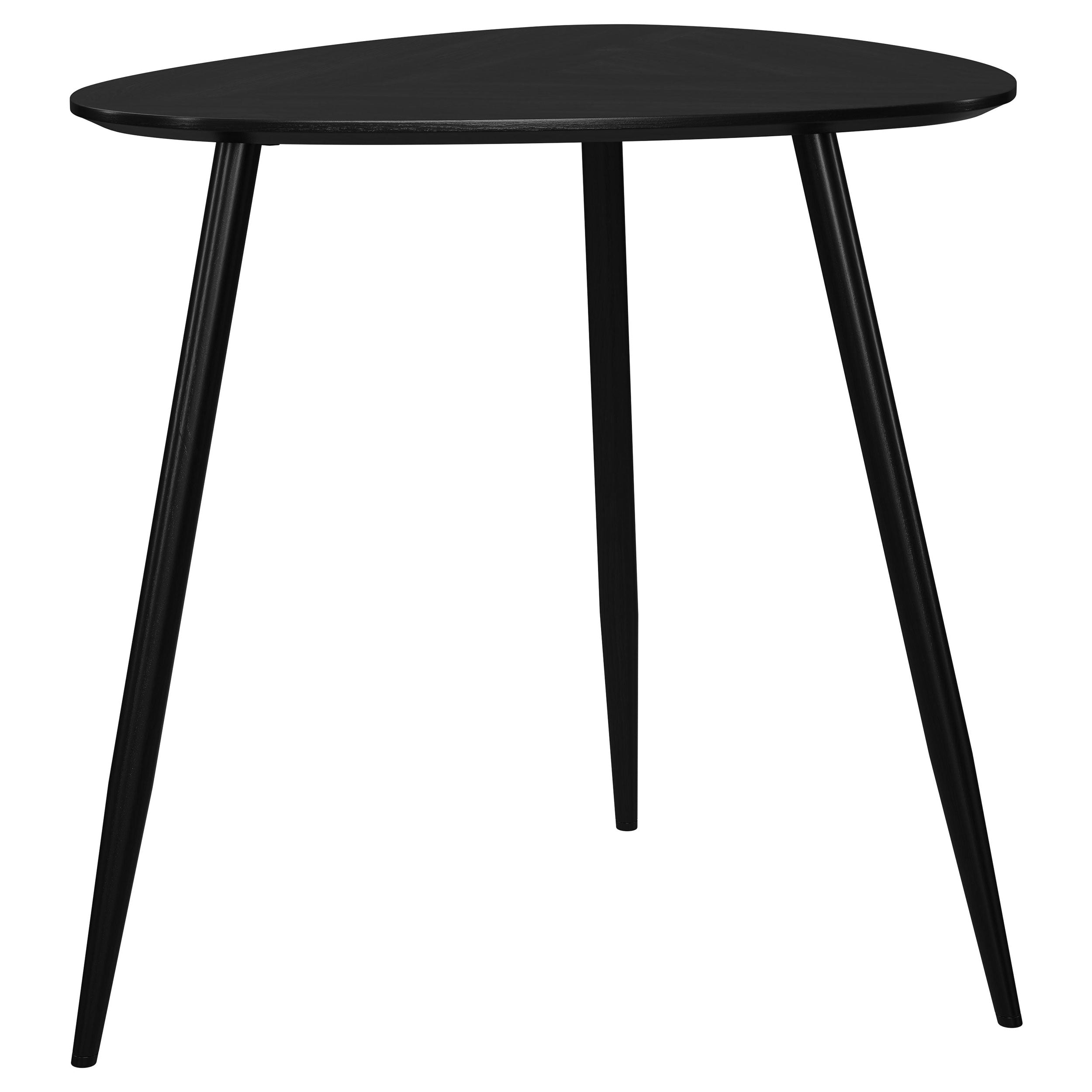 Odessa Triangular Solid Wood End Table Black-