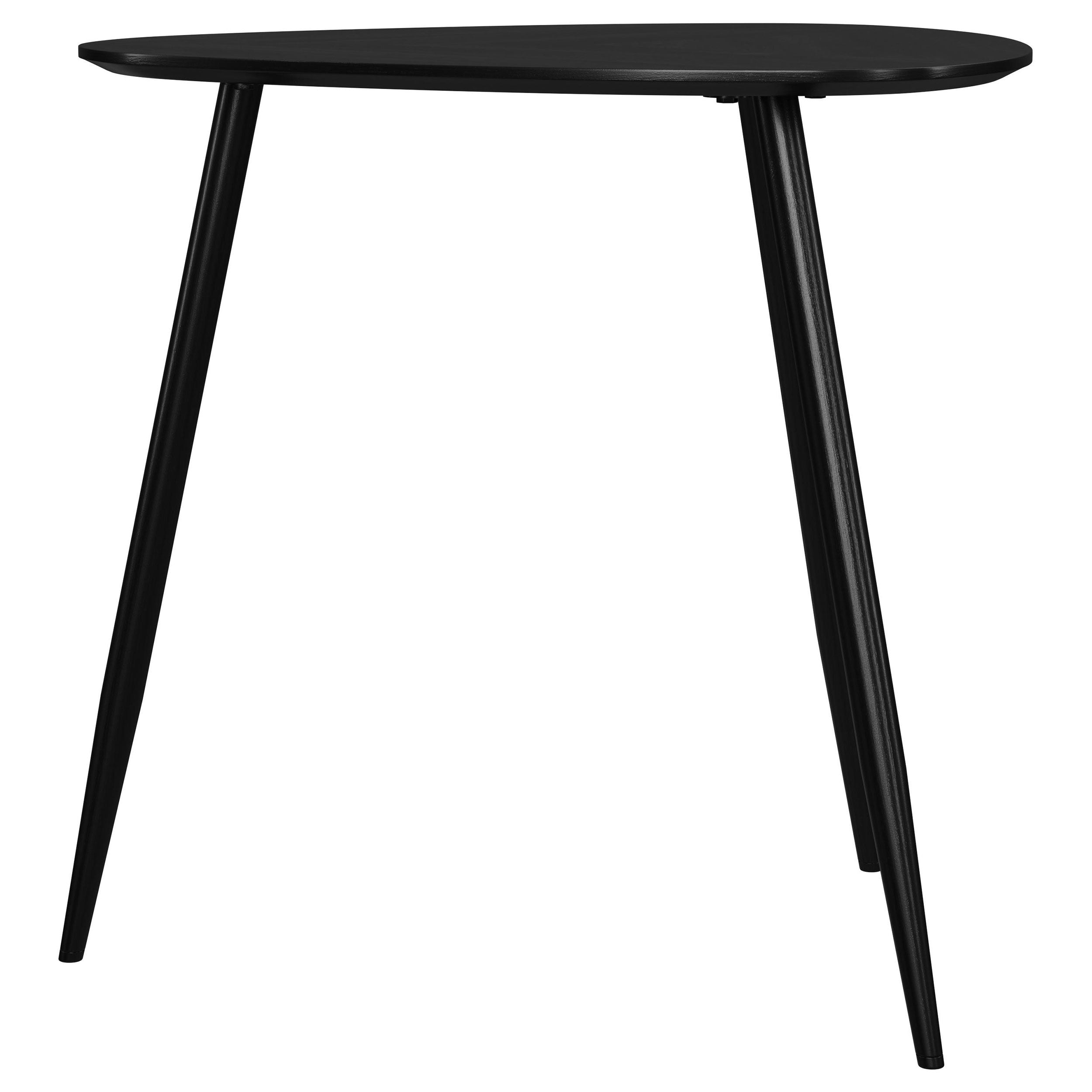 Odessa Triangular Solid Wood End Table Black-
