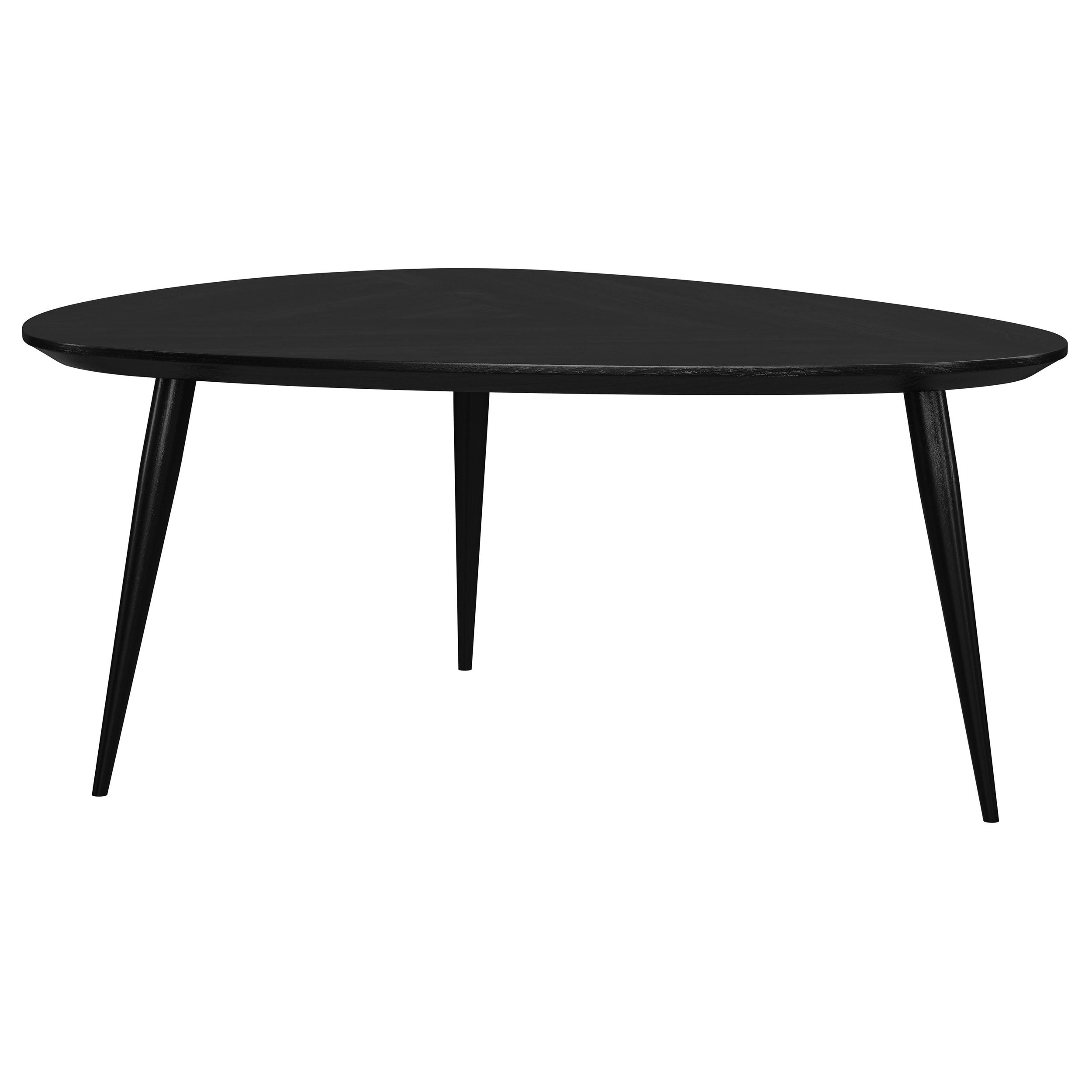 Odessa Triangular Solid Wood Coffee Table Black-