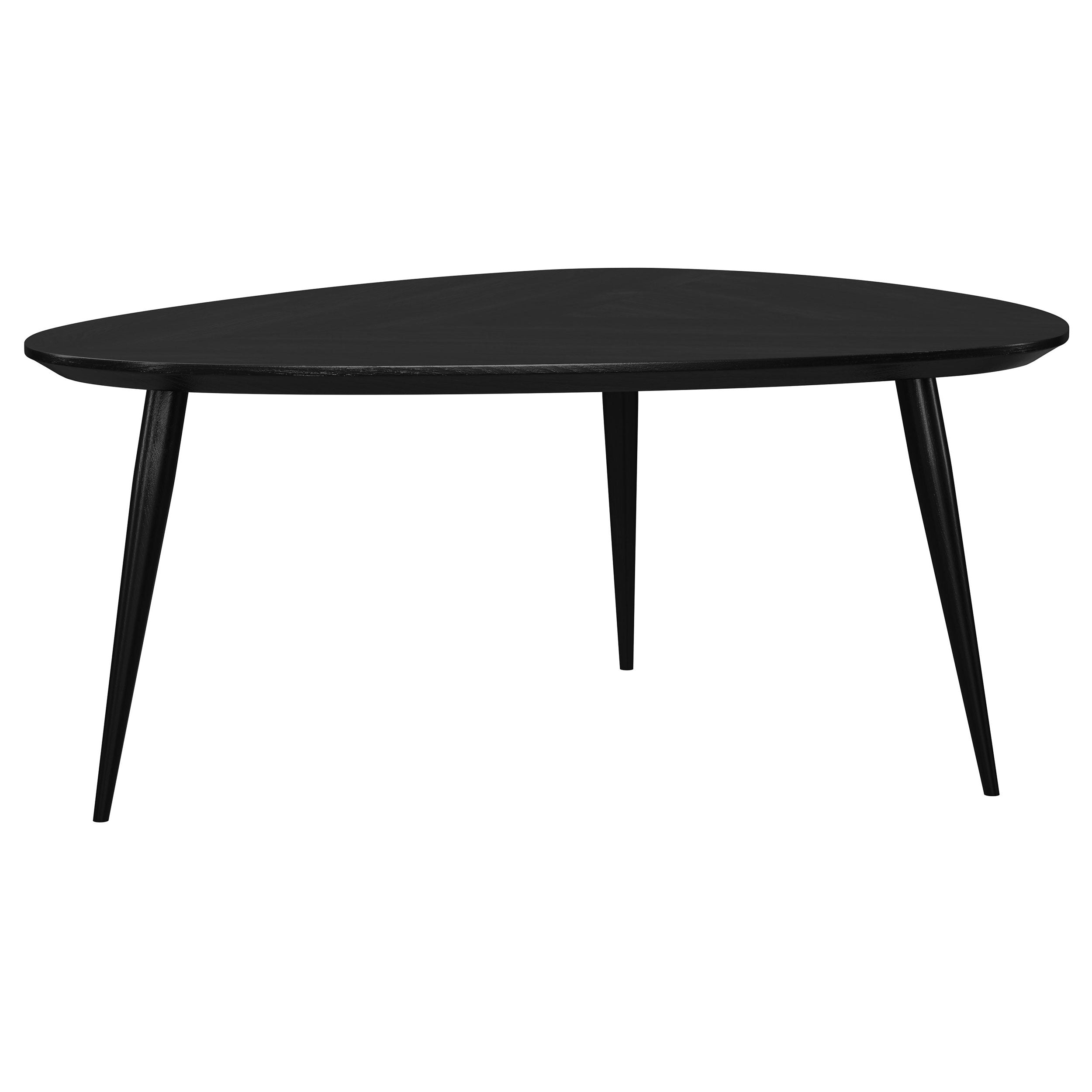 Odessa Triangular Solid Wood Coffee Table Black-