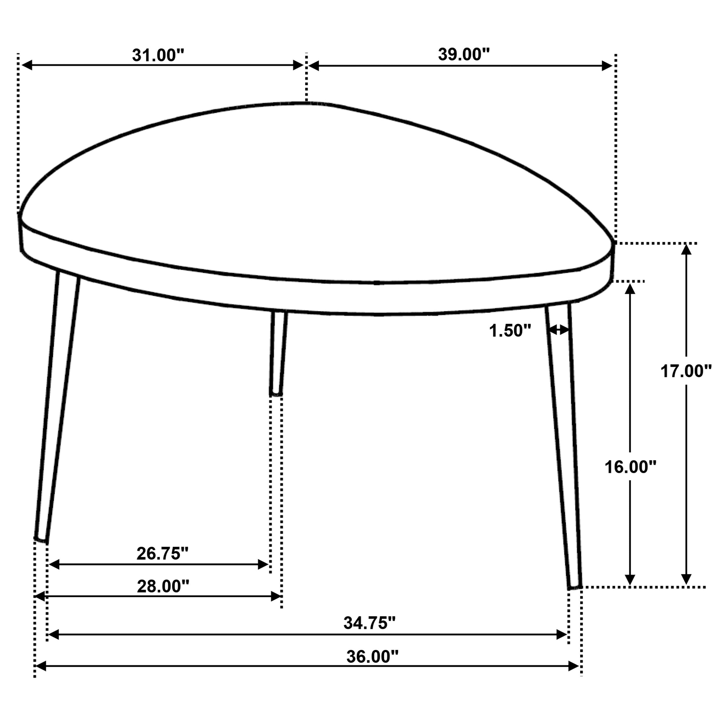 Odessa Triangular Solid Wood Coffee Table Black-
