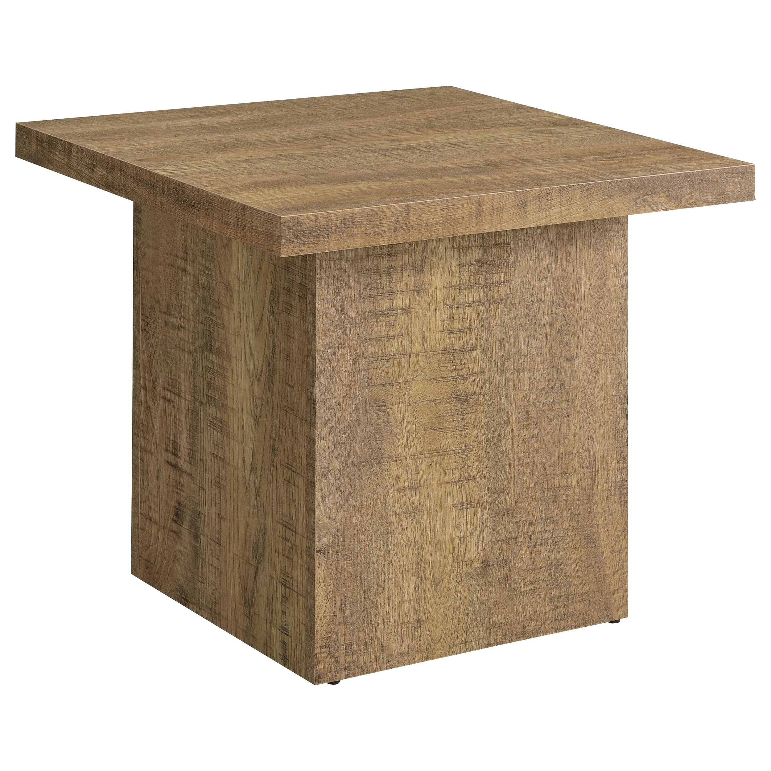 Devar Square Engineered Wood End Table Mango Brown-