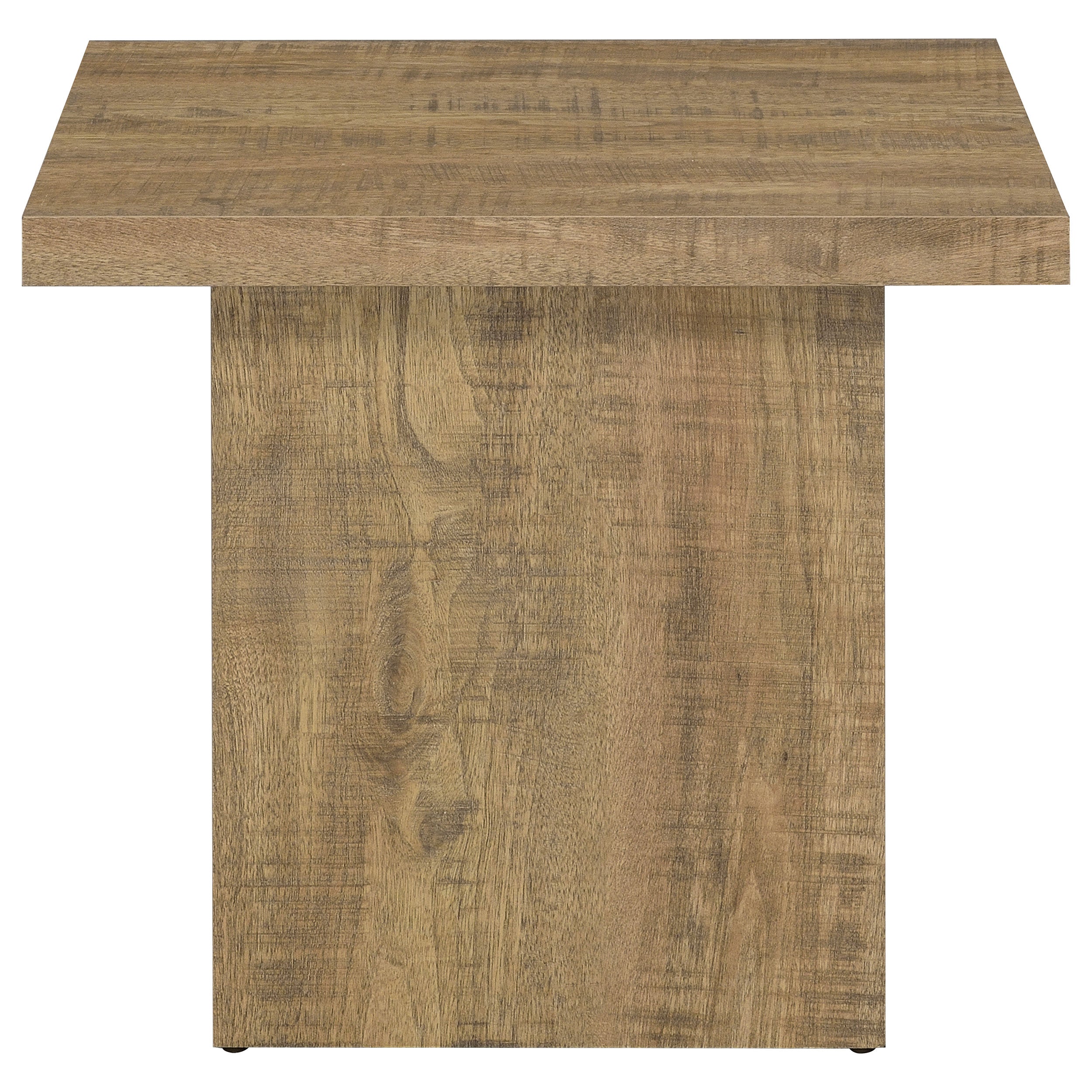 Devar Square Engineered Wood End Table Mango Brown-