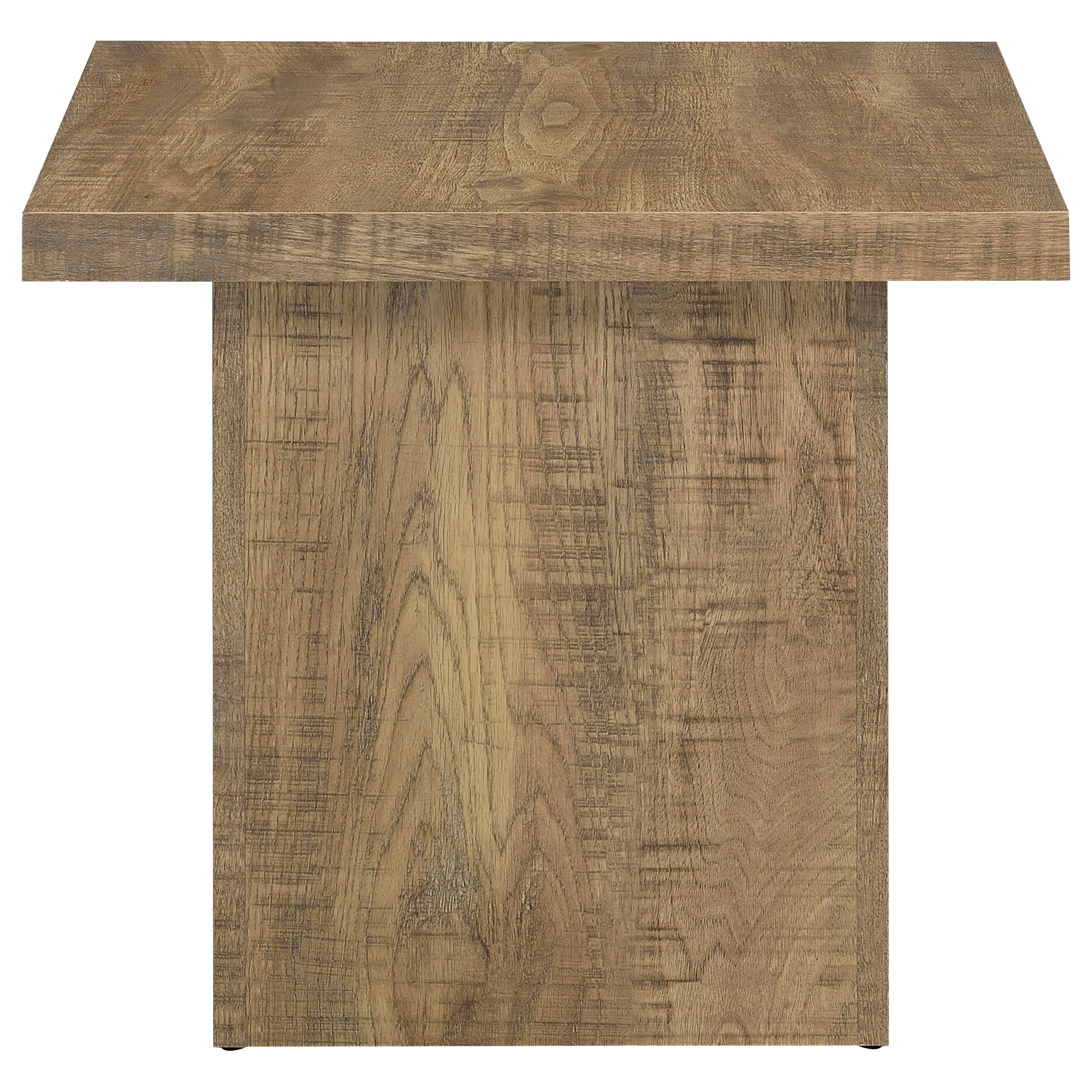 Devar Square Engineered Wood End Table Mango Brown-