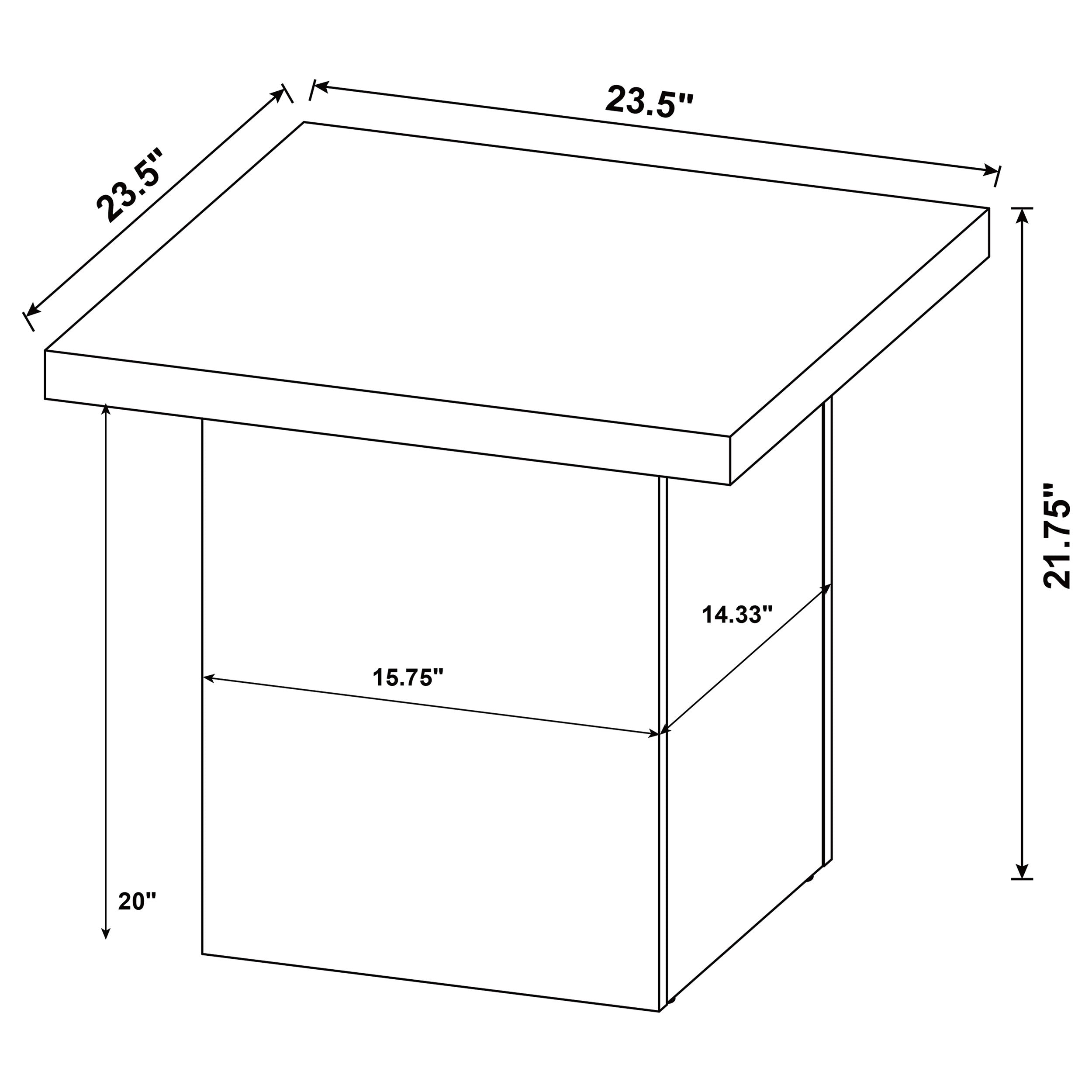 Devar Square Engineered Wood End Table Mango Brown-