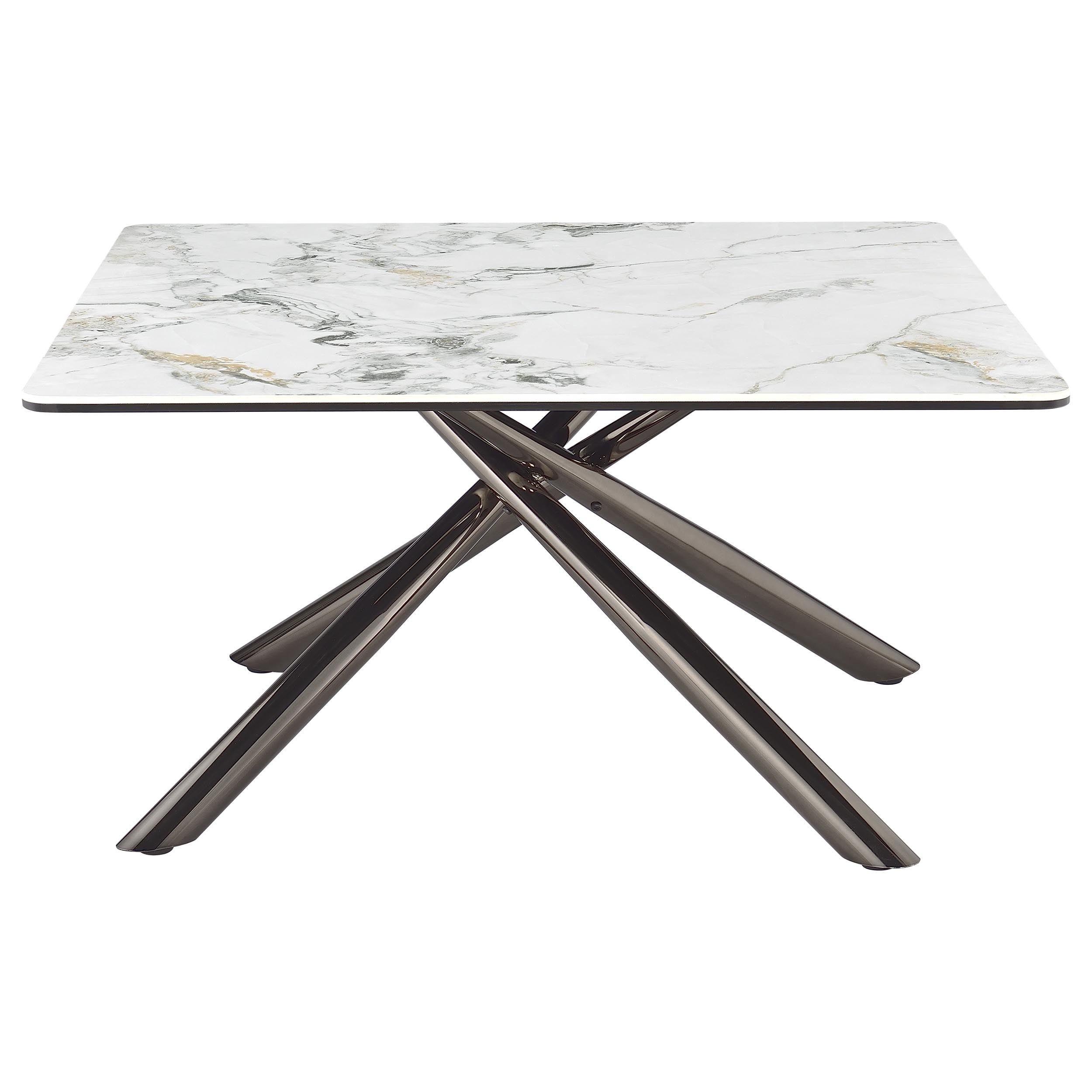 Carvell Square Sintered Stone Top Coffee Table Mirage White-