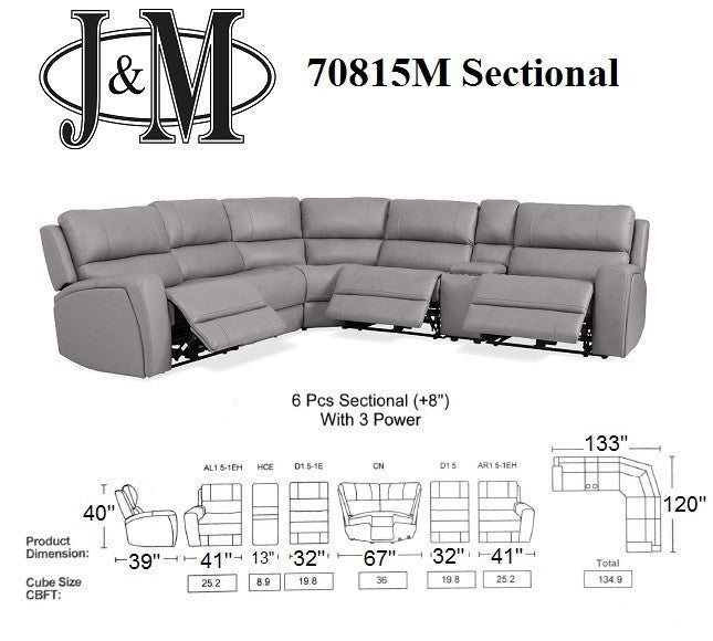 70815M Reclining Sectional J&M