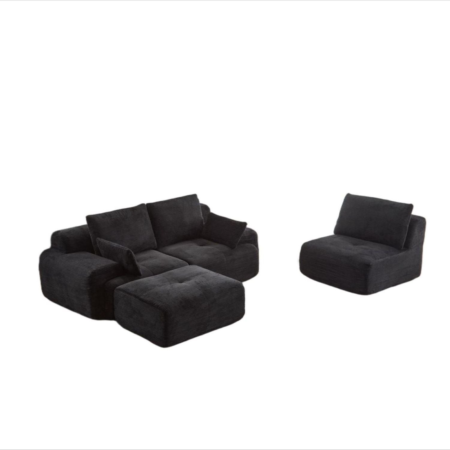 Compressed Sofa, Large Sectional Couches For Living Room - Black