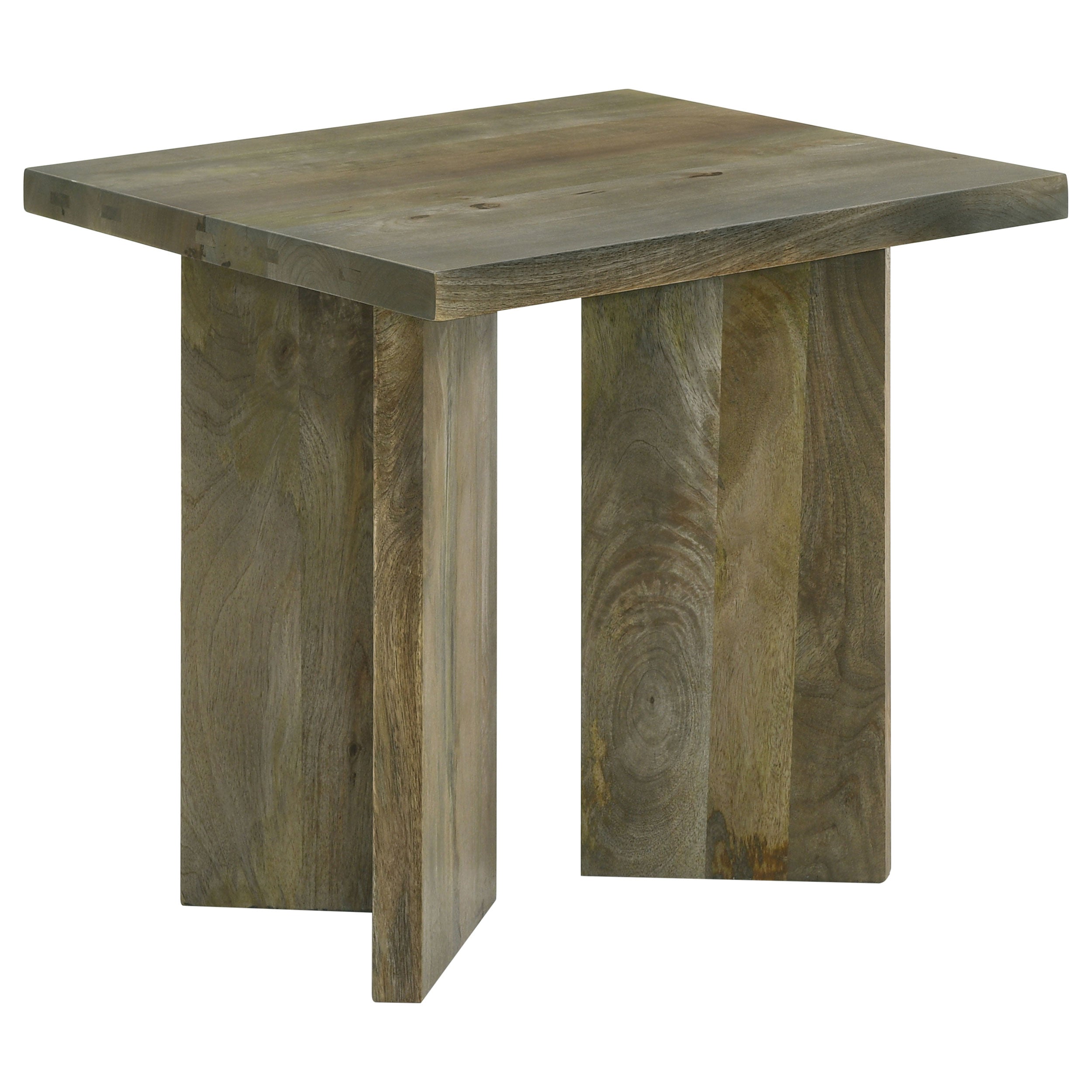 Andando Square Solid Wood End Table Mango Brown-